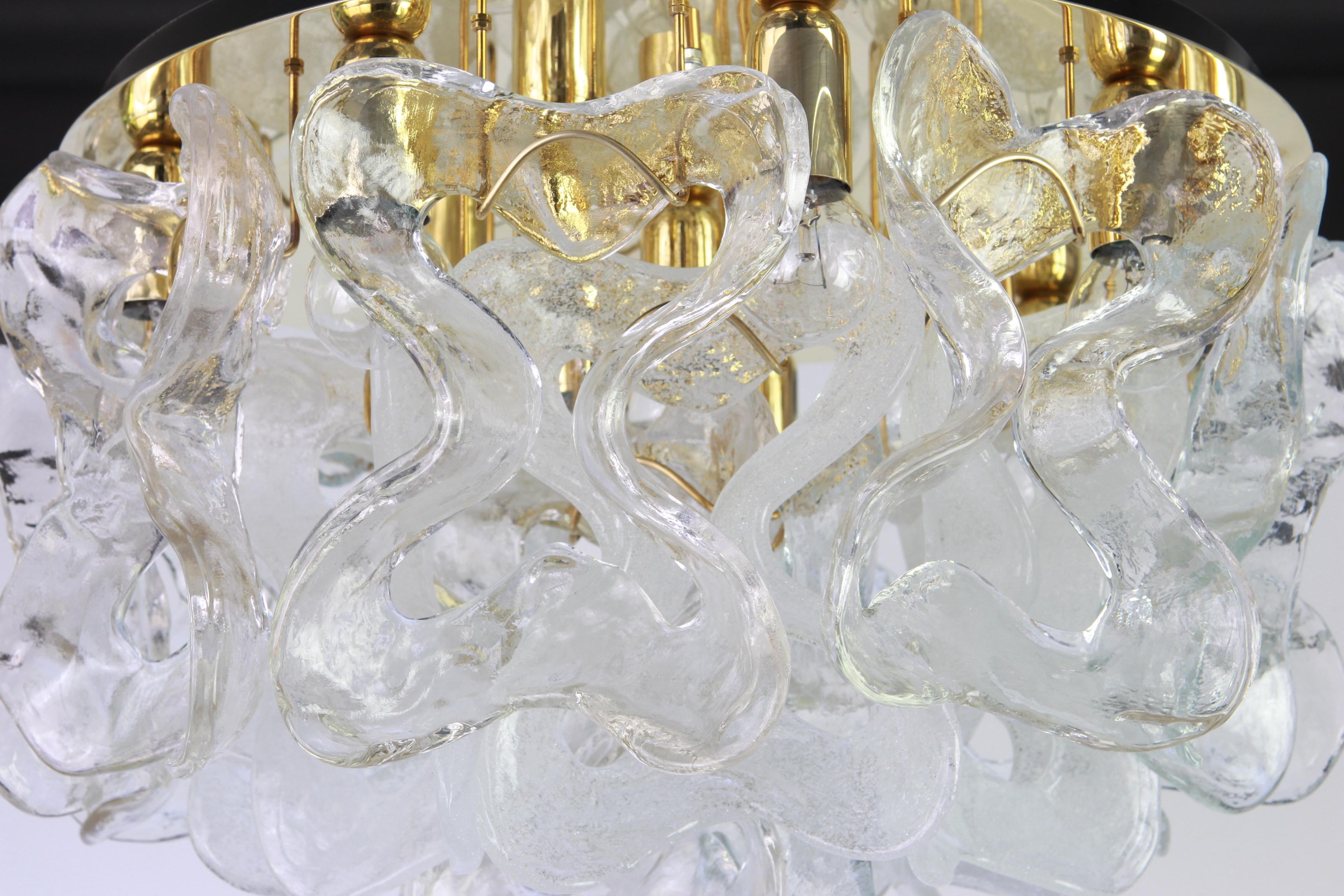 Mid-Century Modern Large Catena Ceiling Fixture with Murano Glasses by Kalmar, Austria, 1960s