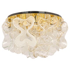 1 of 2 Large Catena Ceiling Fixture with Murano Glasses by Kalmar, Austria,1960s