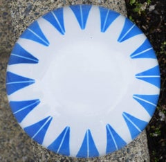 Large Cathrineholm Enamel Bowl in White with Blue Lotus Design