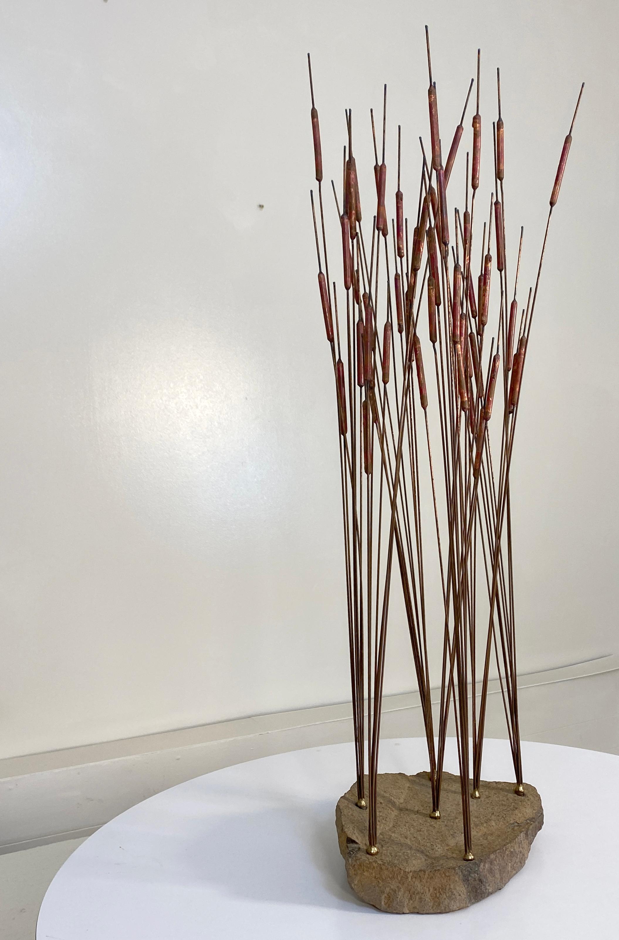 American Large Cattails Sculpture Attributed to Curtis Jere For Sale