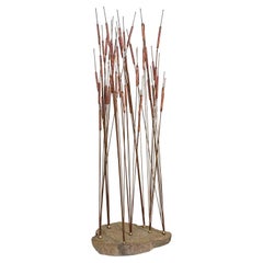 Large Cattails Sculpture Attributed to Curtis Jere