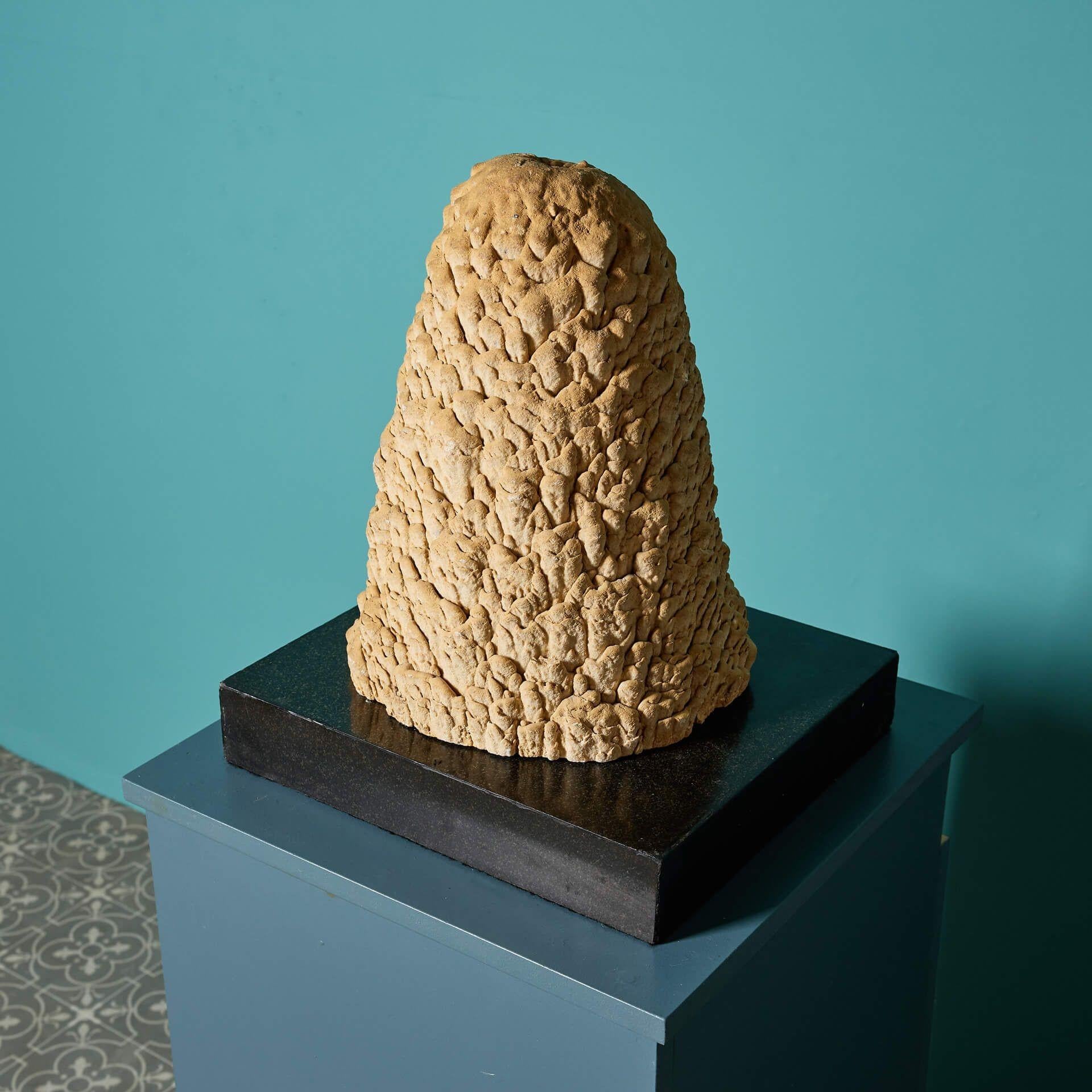 18th Century and Earlier Large Cave Stalagmite Specimen on Plinth Base For Sale