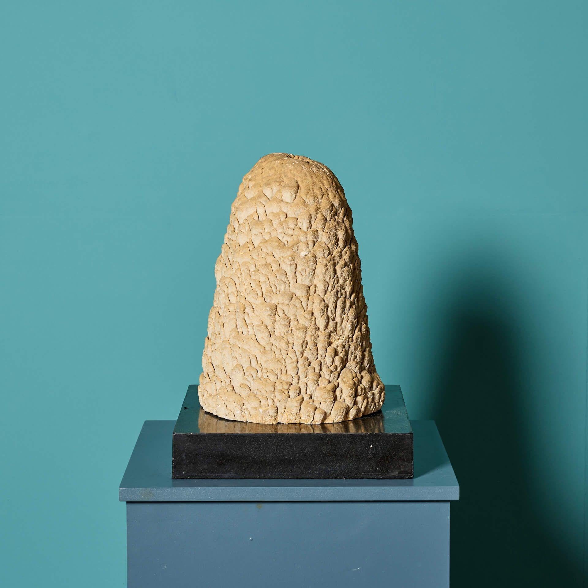Large Cave Stalagmite Specimen on Plinth Base For Sale 1