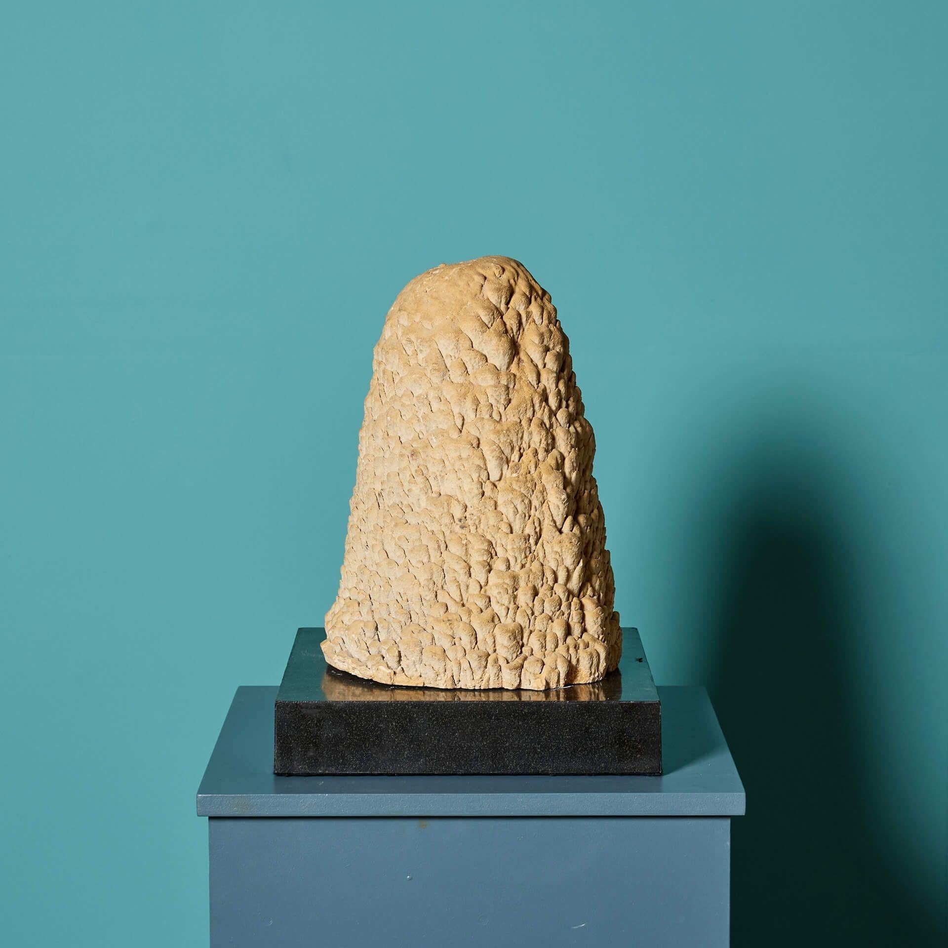 Large Cave Stalagmite Specimen on Plinth Base For Sale 2