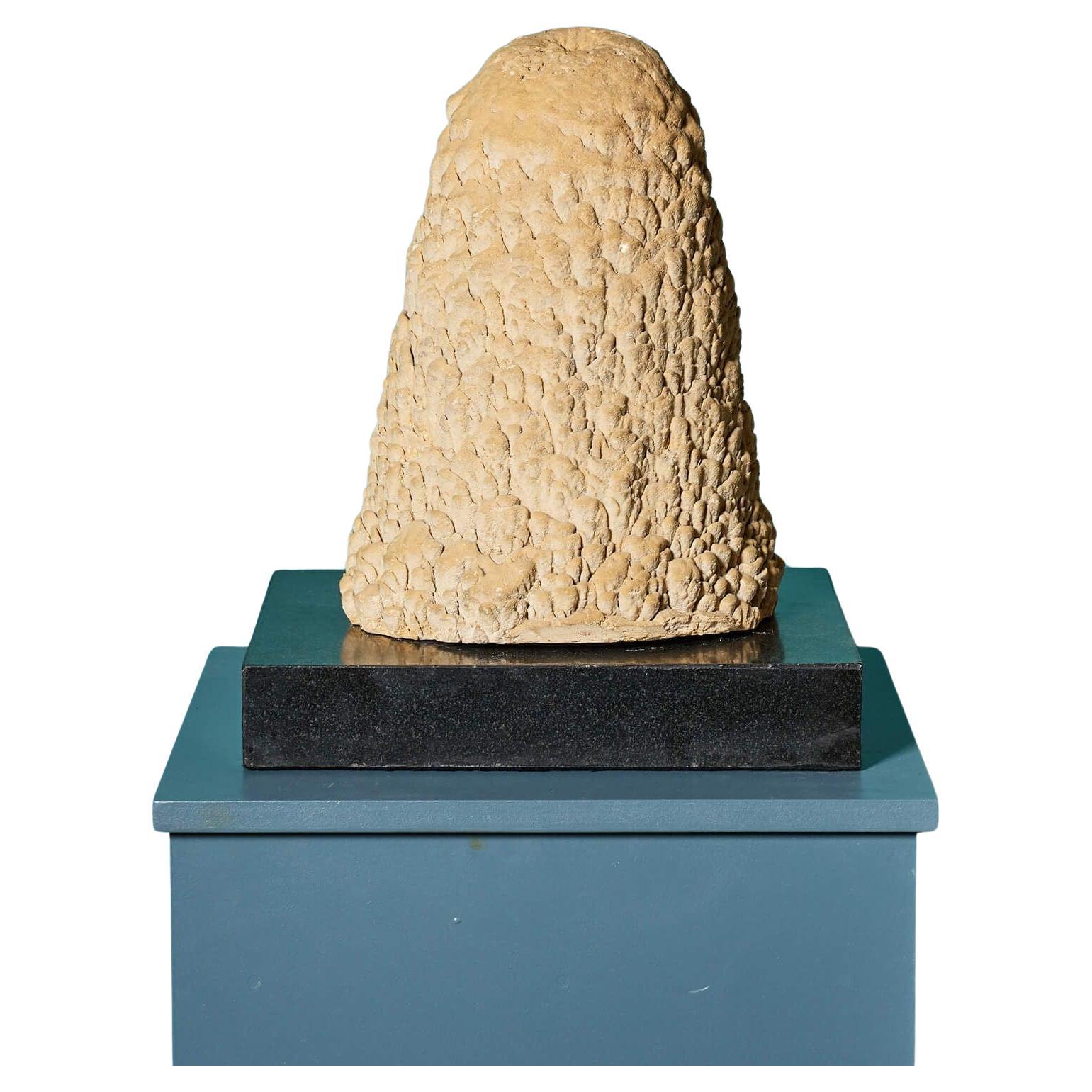 Large Cave Stalagmite Specimen on Plinth Base For Sale