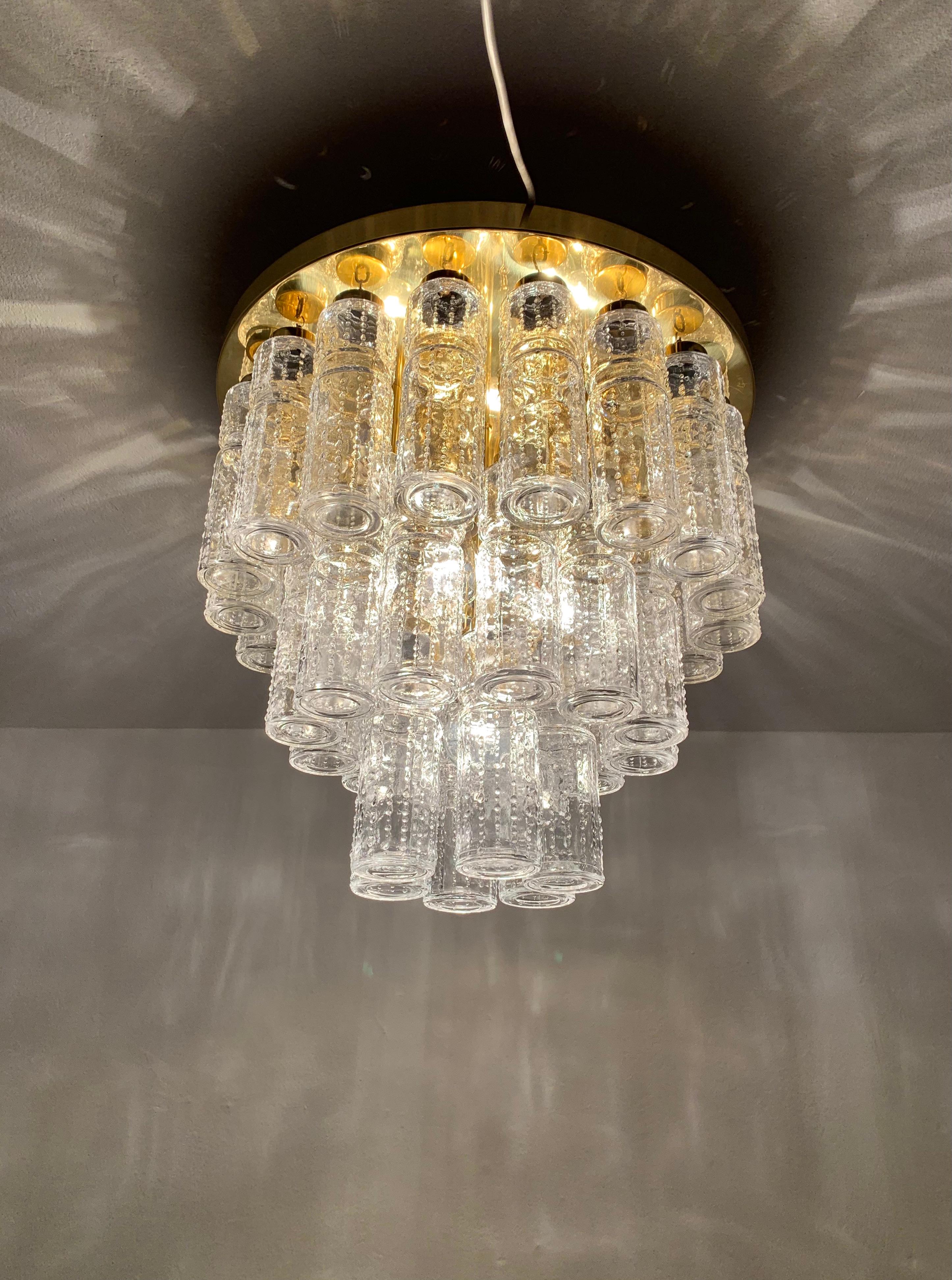Large Ceiling Chandelier from Glashütte Limburg For Sale 3