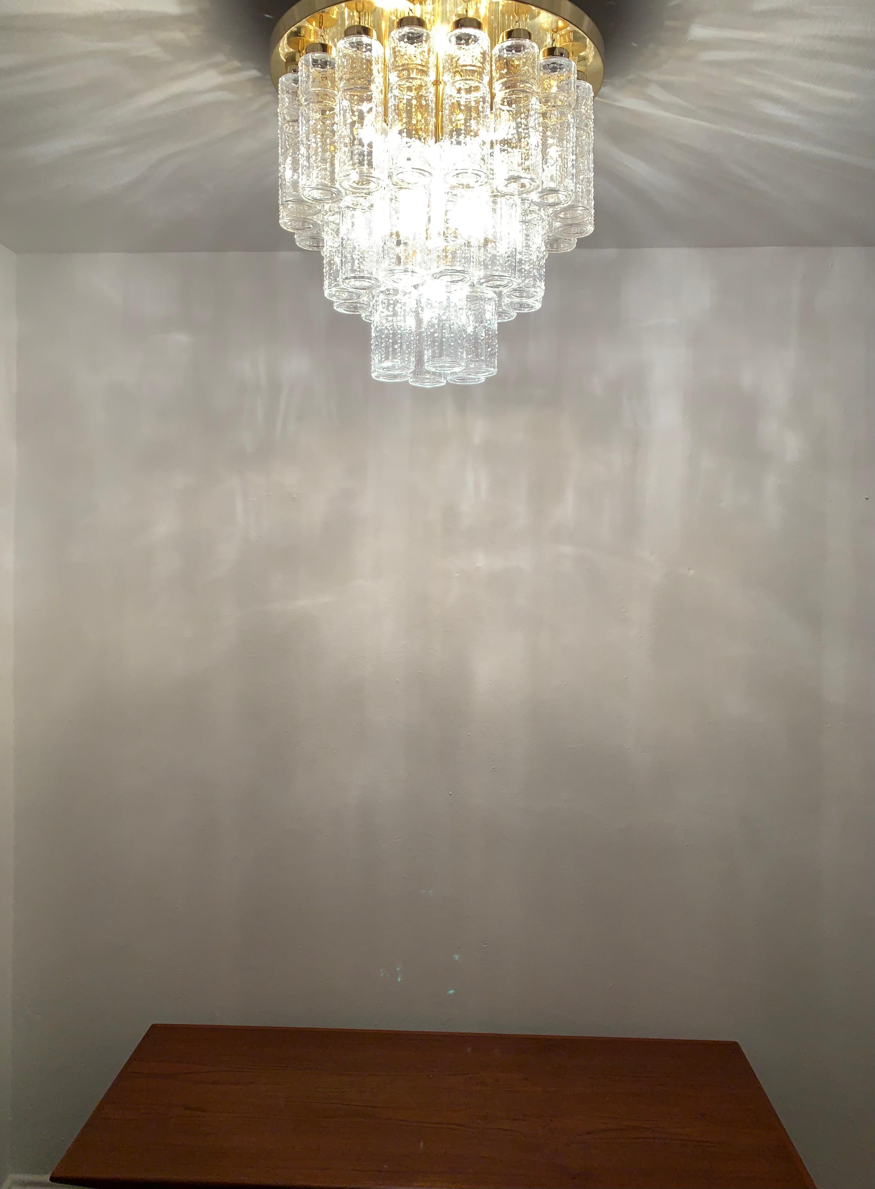 Large Ceiling Chandelier from Glashütte Limburg For Sale 5