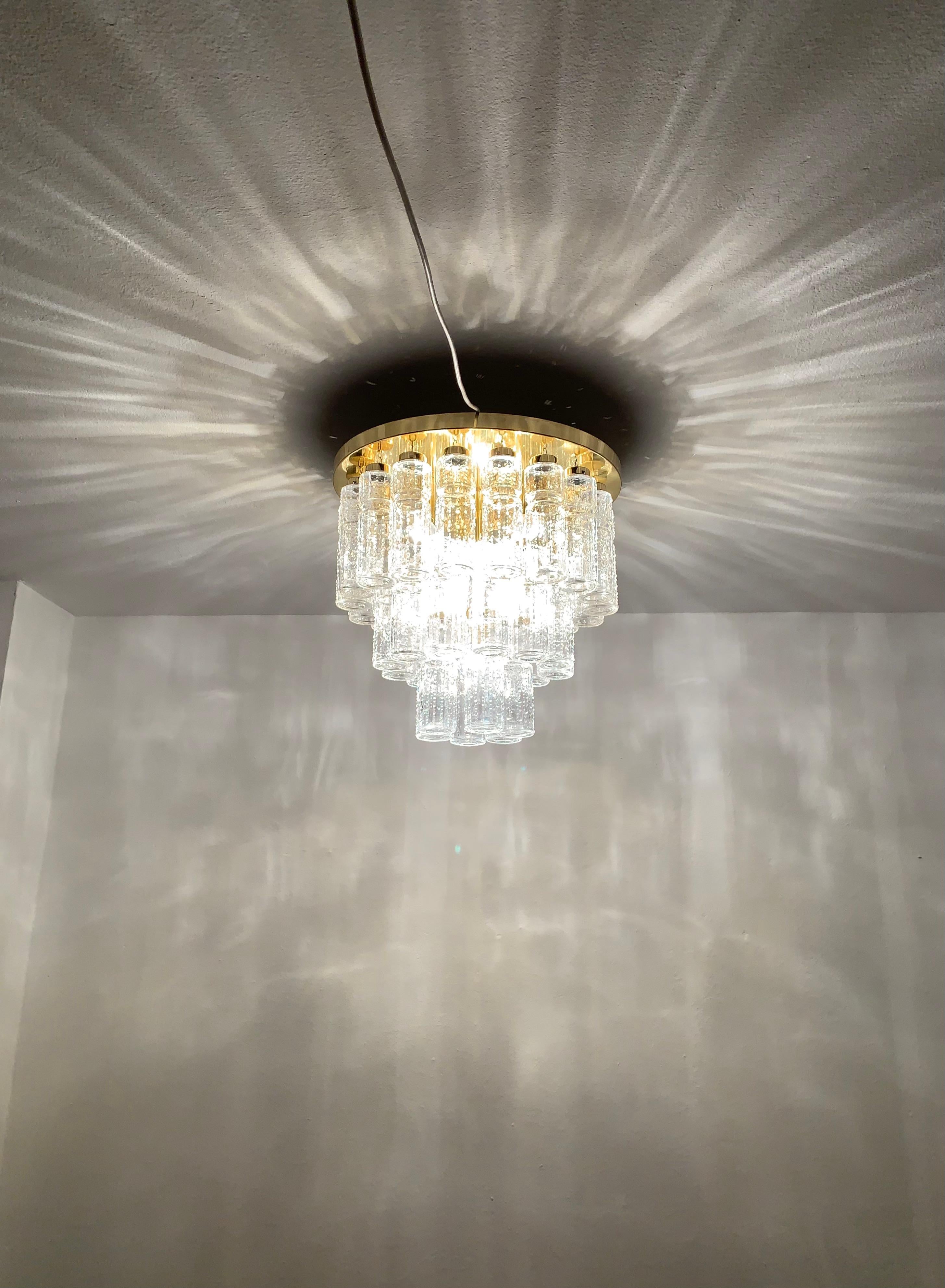 Large Ceiling Chandelier from Glashütte Limburg For Sale 6
