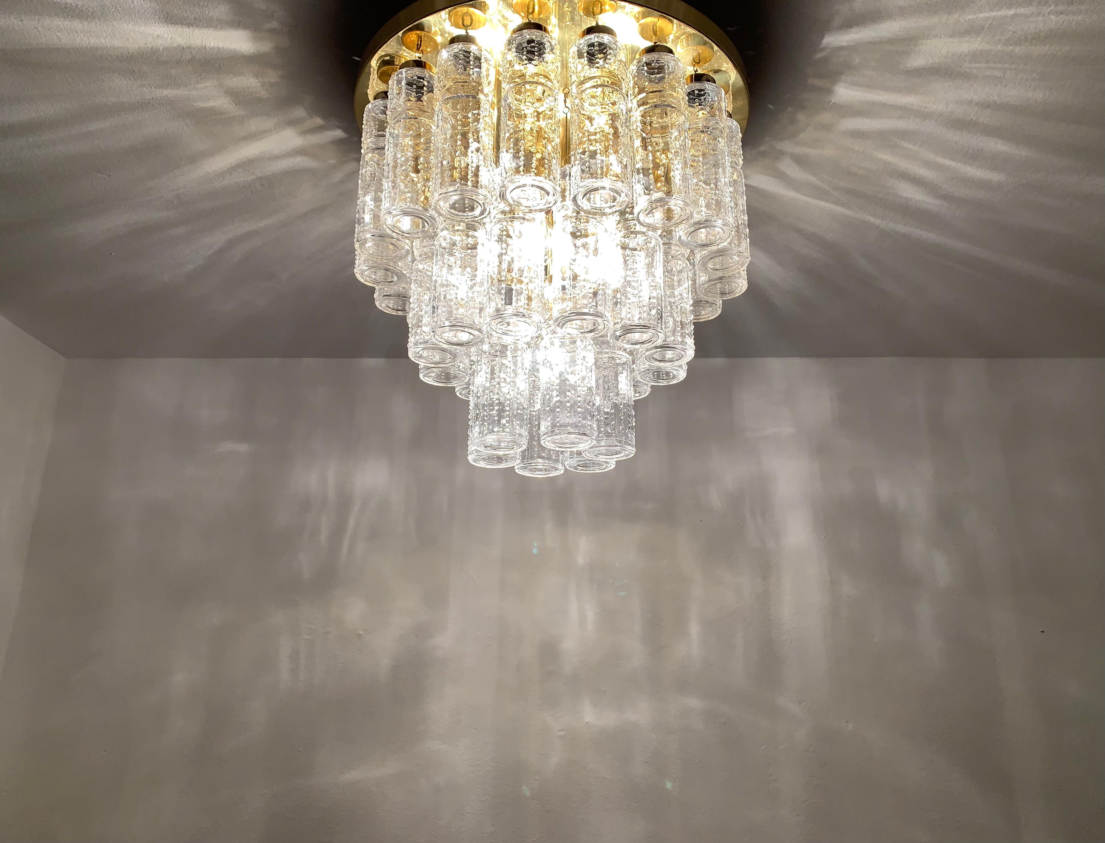 Large Ceiling Chandelier from Glashütte Limburg For Sale 7