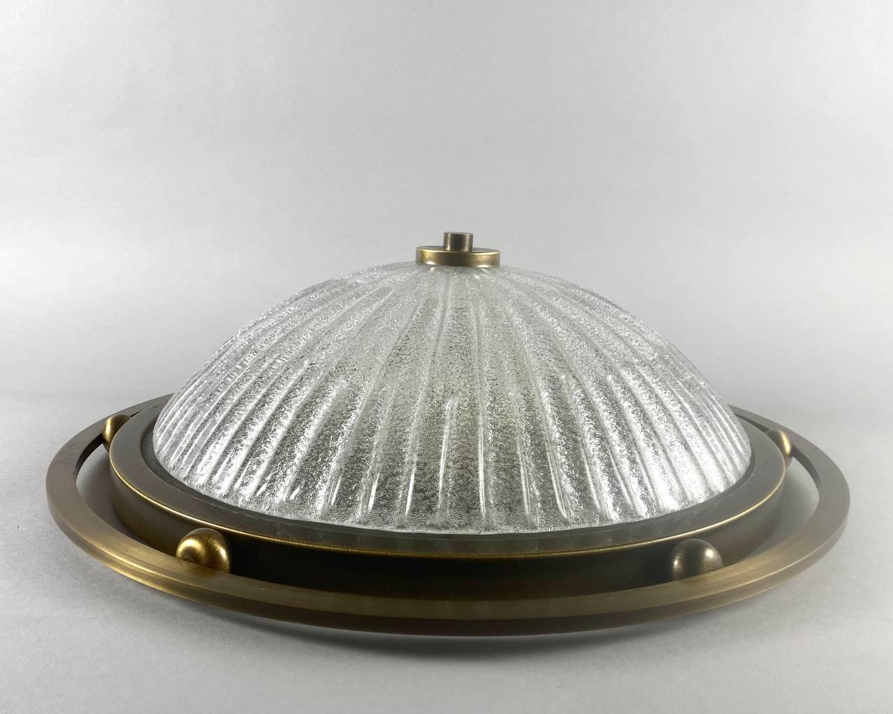 Amazing Vintage Ceiling Lamp. Brass And Glass Large Flush Mount Fixture by Fisher Leuchten, Germany, 1960-70s.

A lamp is a light source that should be in every home. This item of lighting is used in bedrooms, living rooms, kitchens as well as in