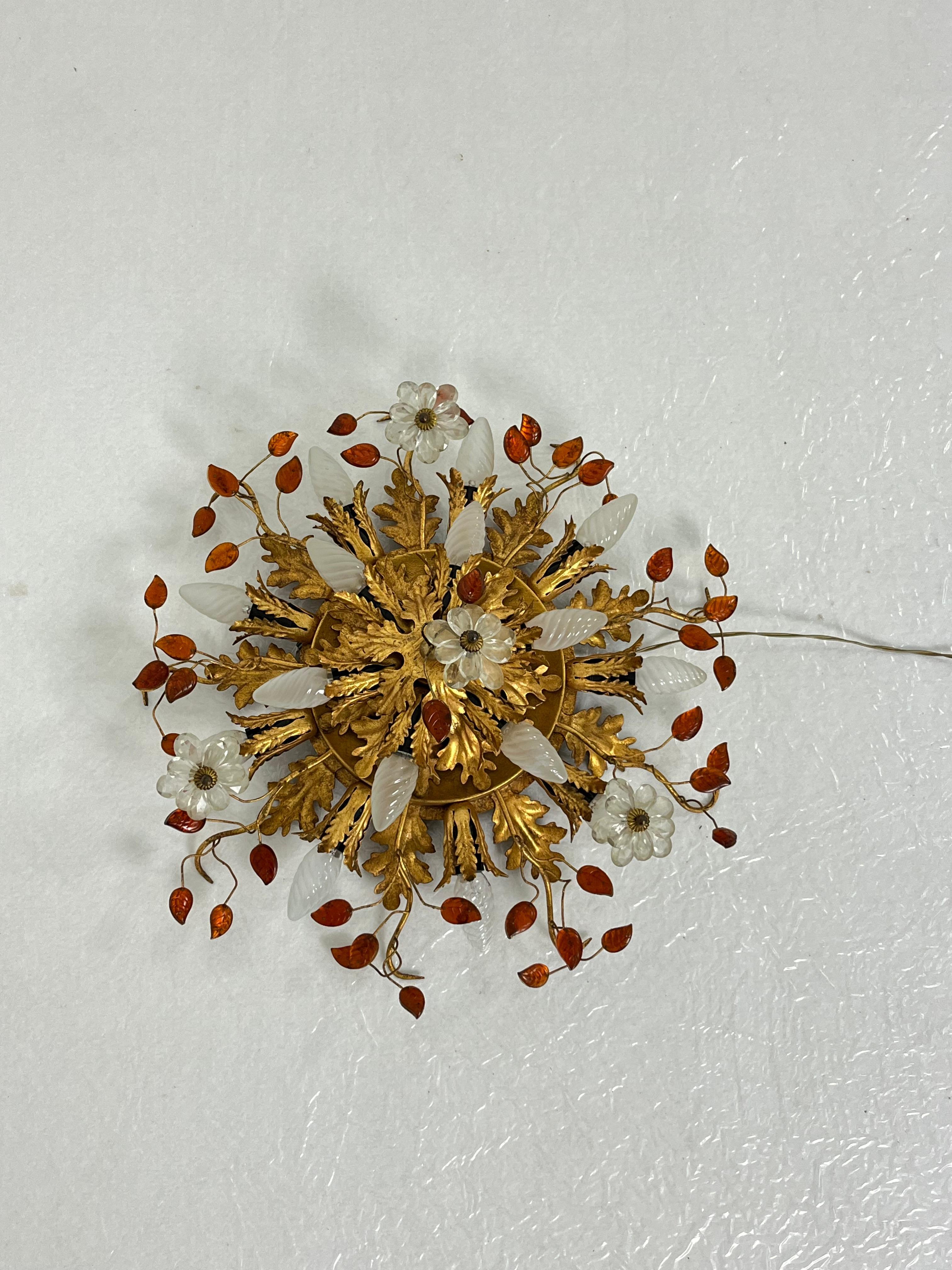 Metà XX secolo Grande lampada da soffitto a 15 luci 