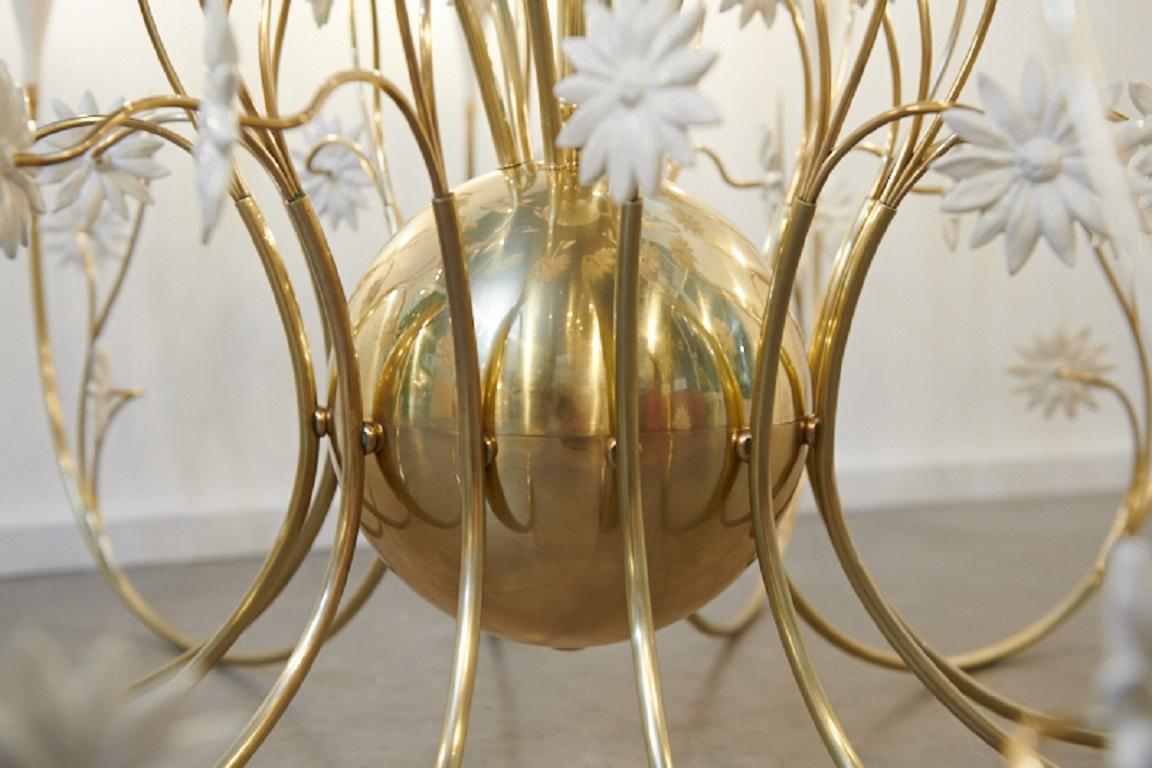 Mid-20th Century Large Ceiling Lamp Gran Flora, Italy, 1950s For Sale