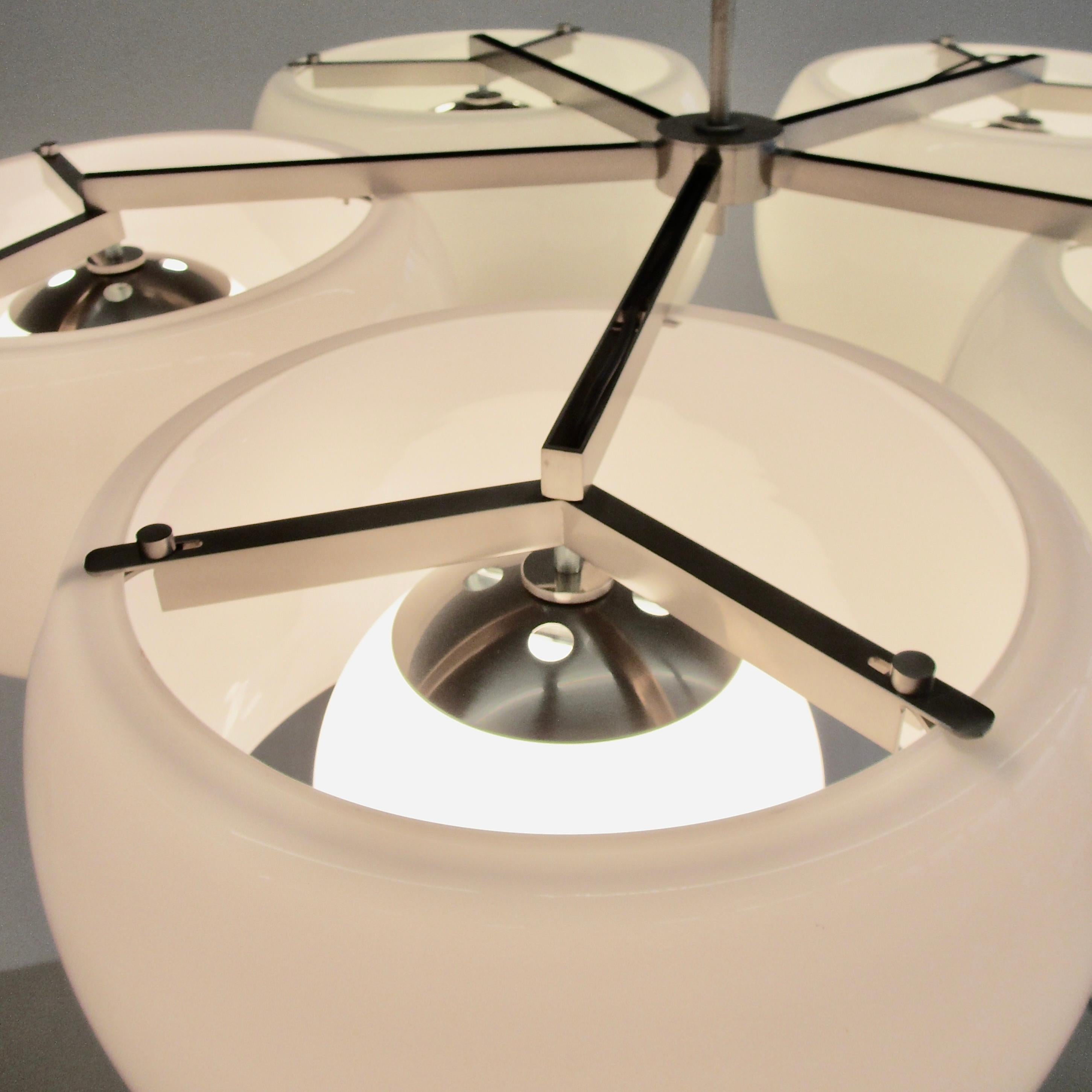 Mid-Century Modern Large Ceiling Lamp Pentaclinio Designed by Vico Magistretti for Artemide, 1961