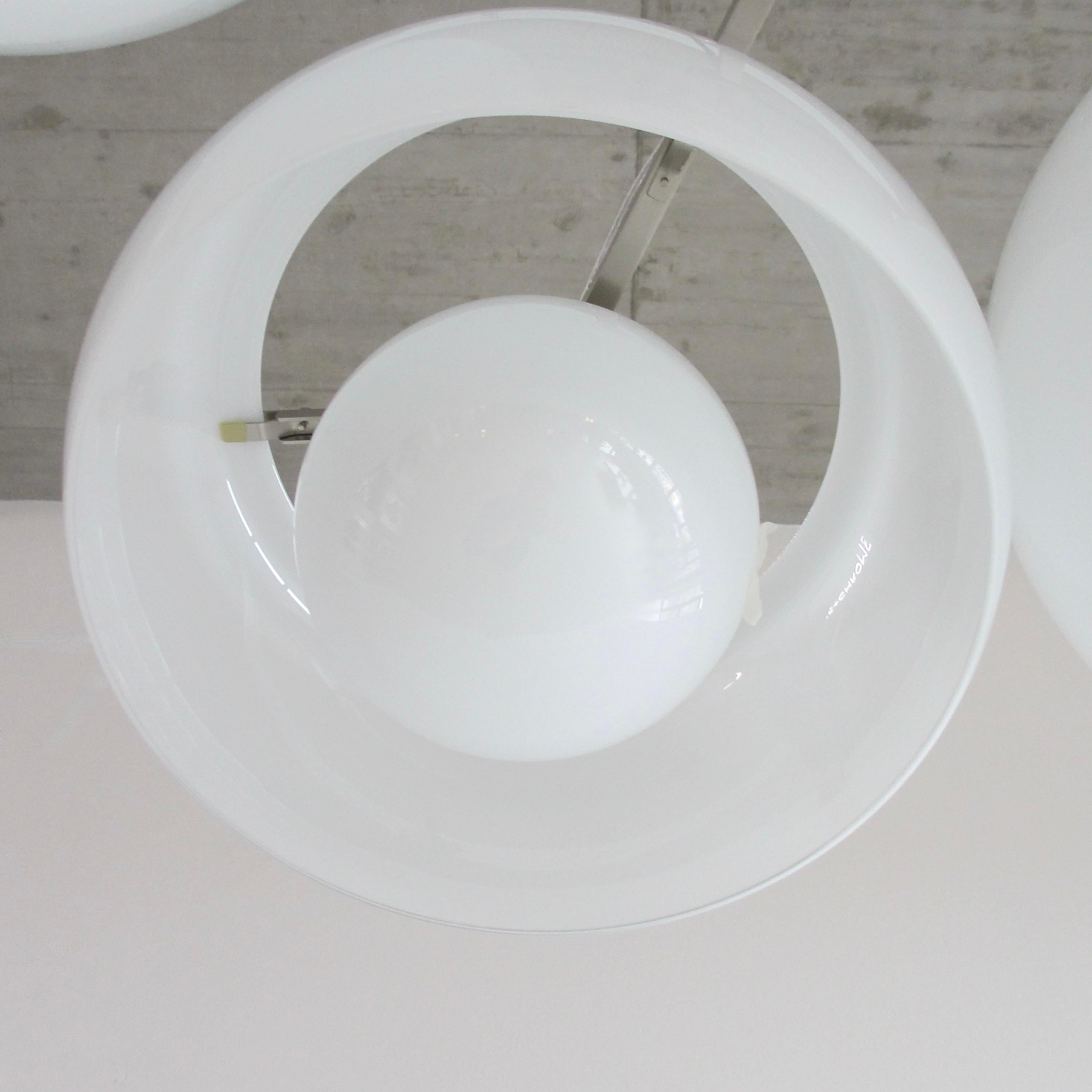 Opaline Glass Large Ceiling Lamp PENTACLINIO, designed by Vico MAGISTRETTI for Artemide, 1961