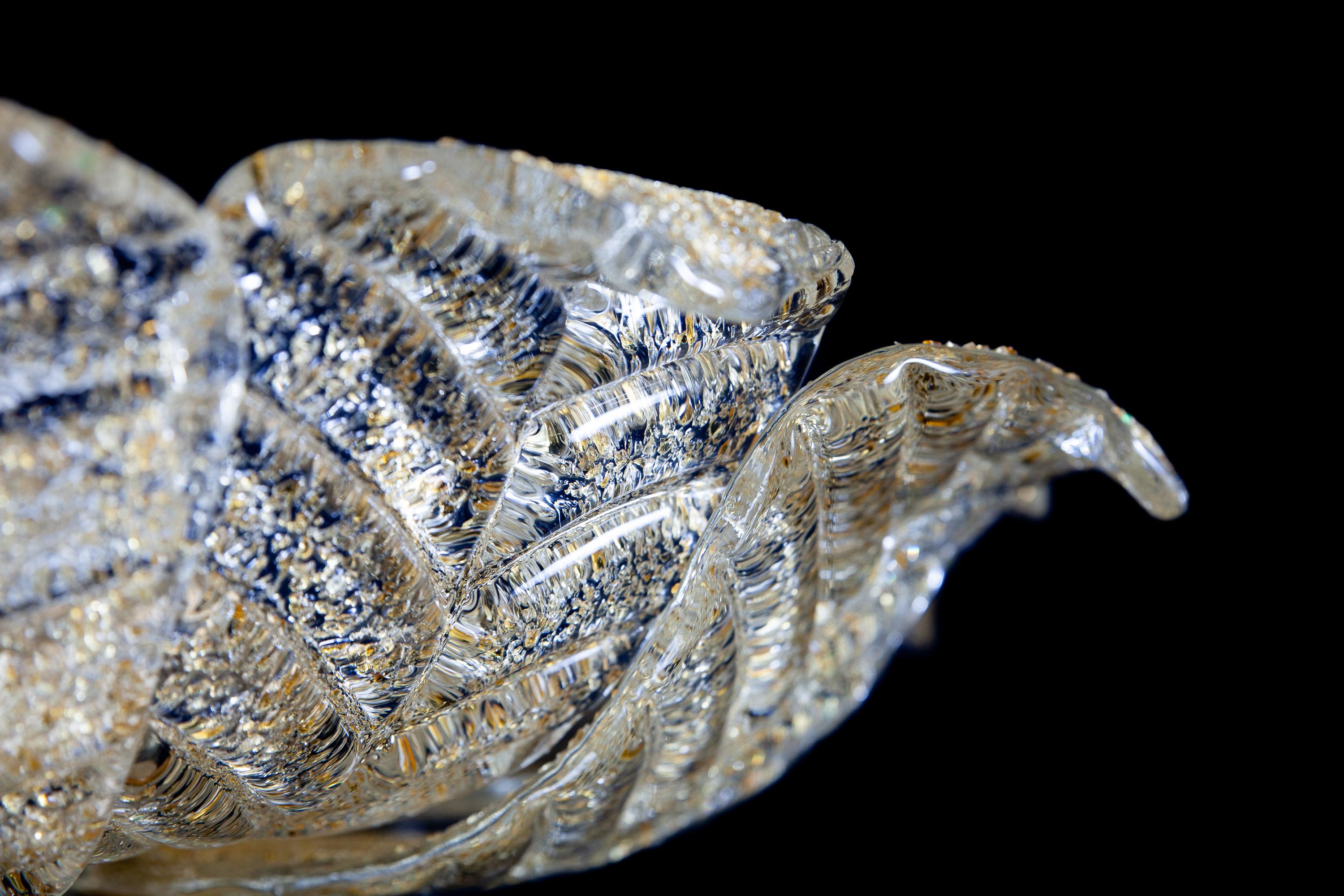 Italiano Foglie da soffitto grandi Barovier & Toso Flush Mount  Murano, 1960 in vendita