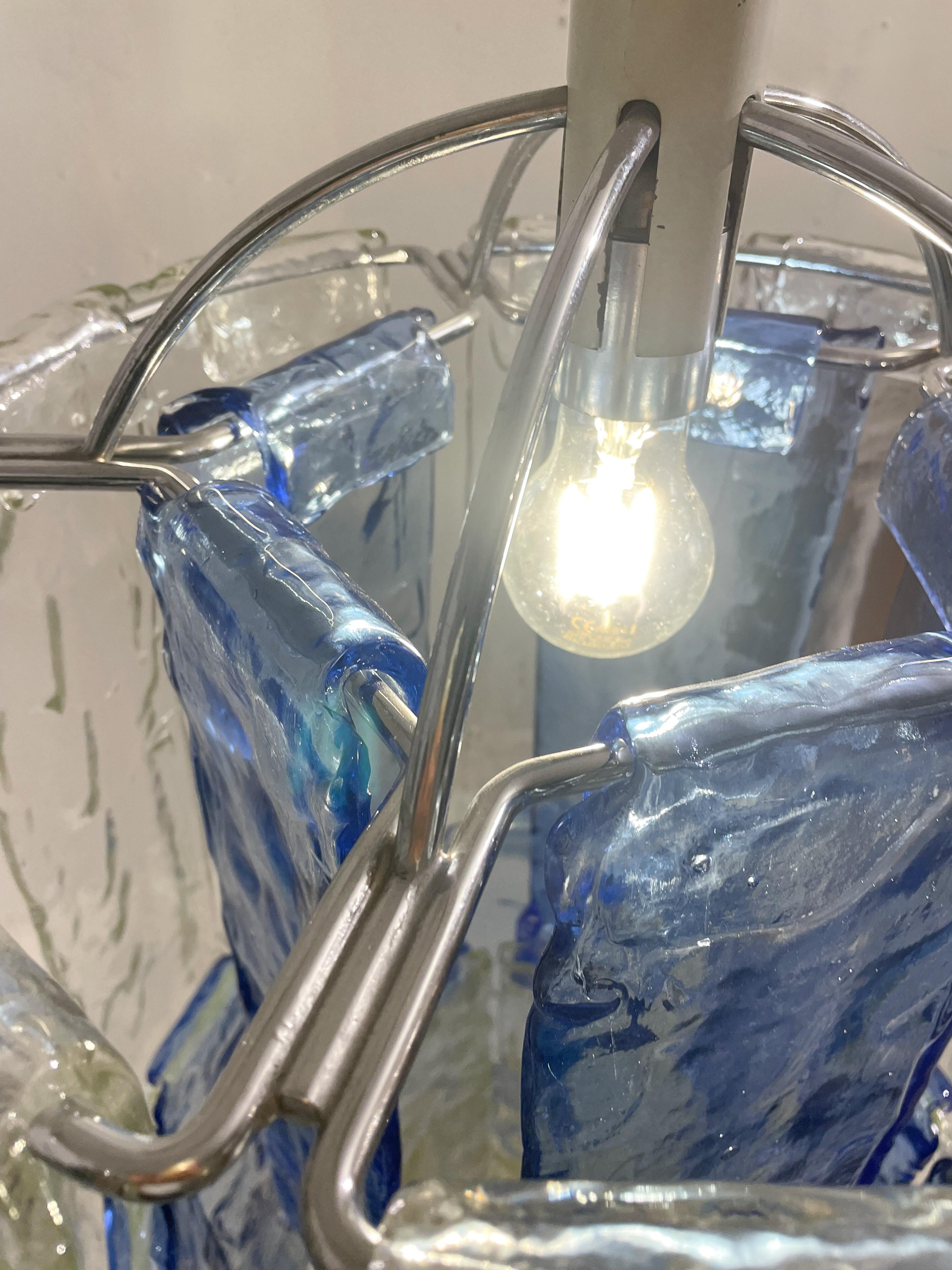 Metà XX secolo Grande lampada da soffitto di Fratelli Toso, vetro di Murano, Italia, anni '60 in vendita