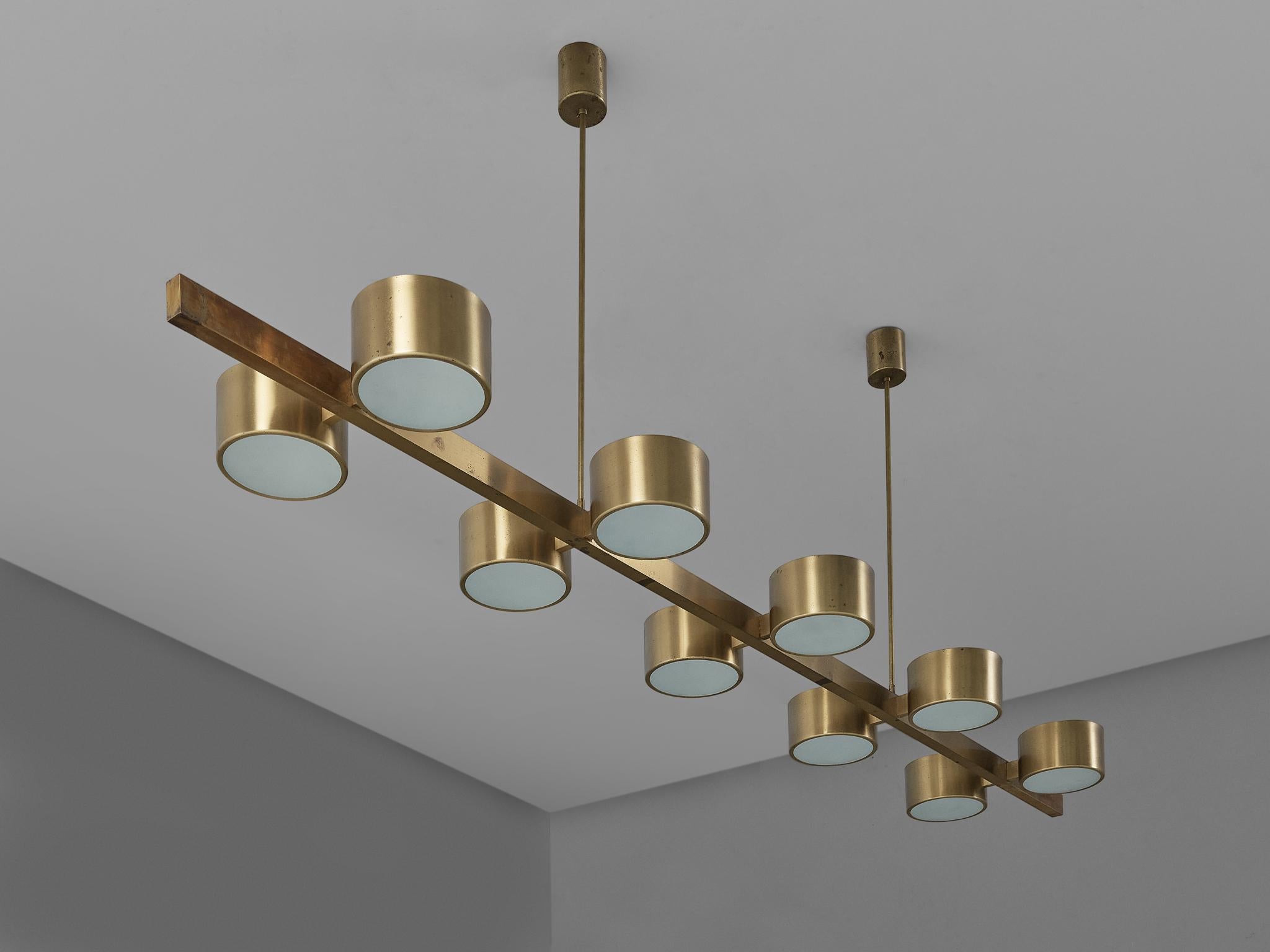 Mid-20th Century Large Ceiling Light by Hans-Agne Jakobsson in Brass