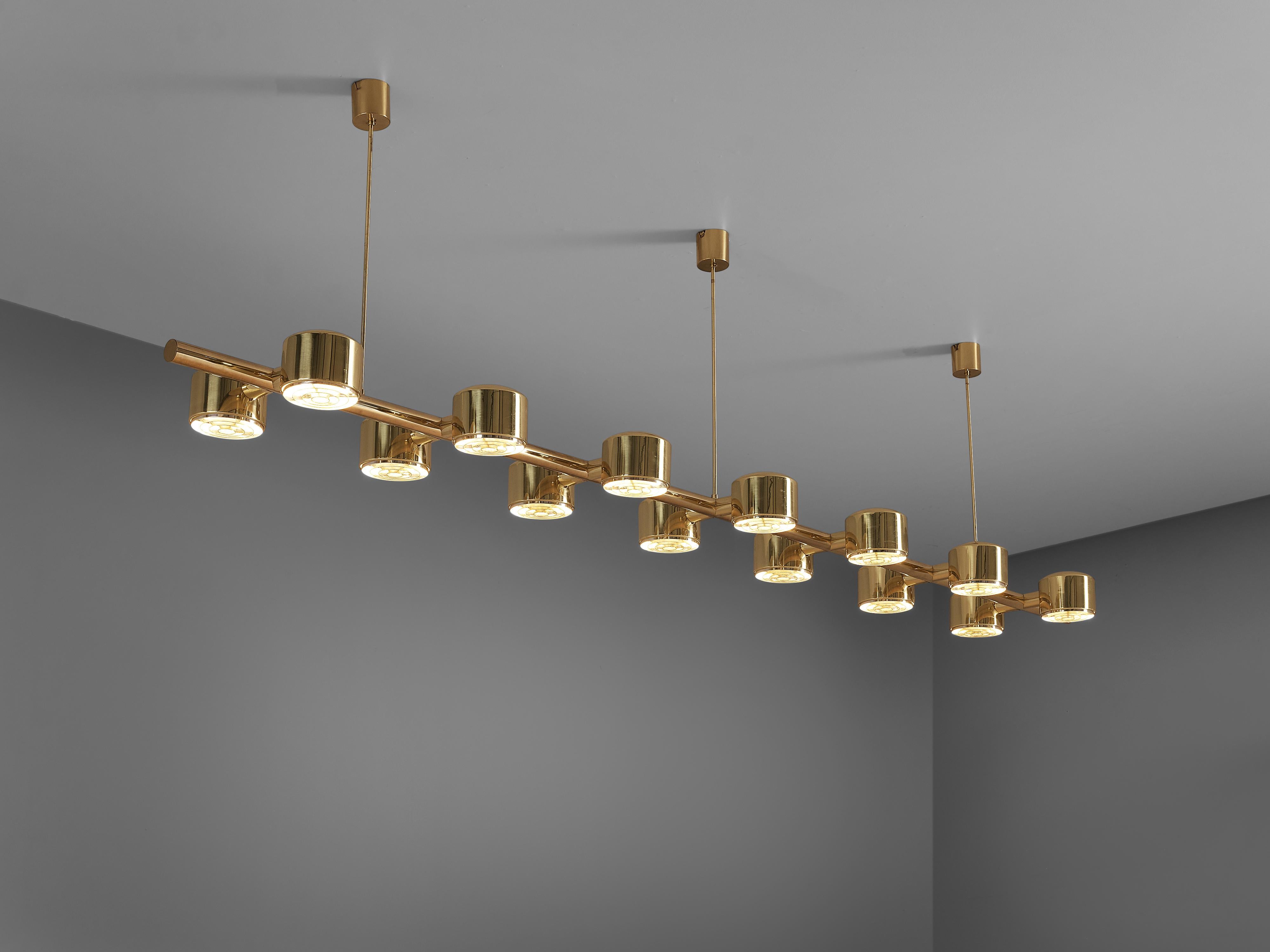 Brass Large Ceiling Light by Hans Agne Jakobsson with Length of 10.5 ft. 