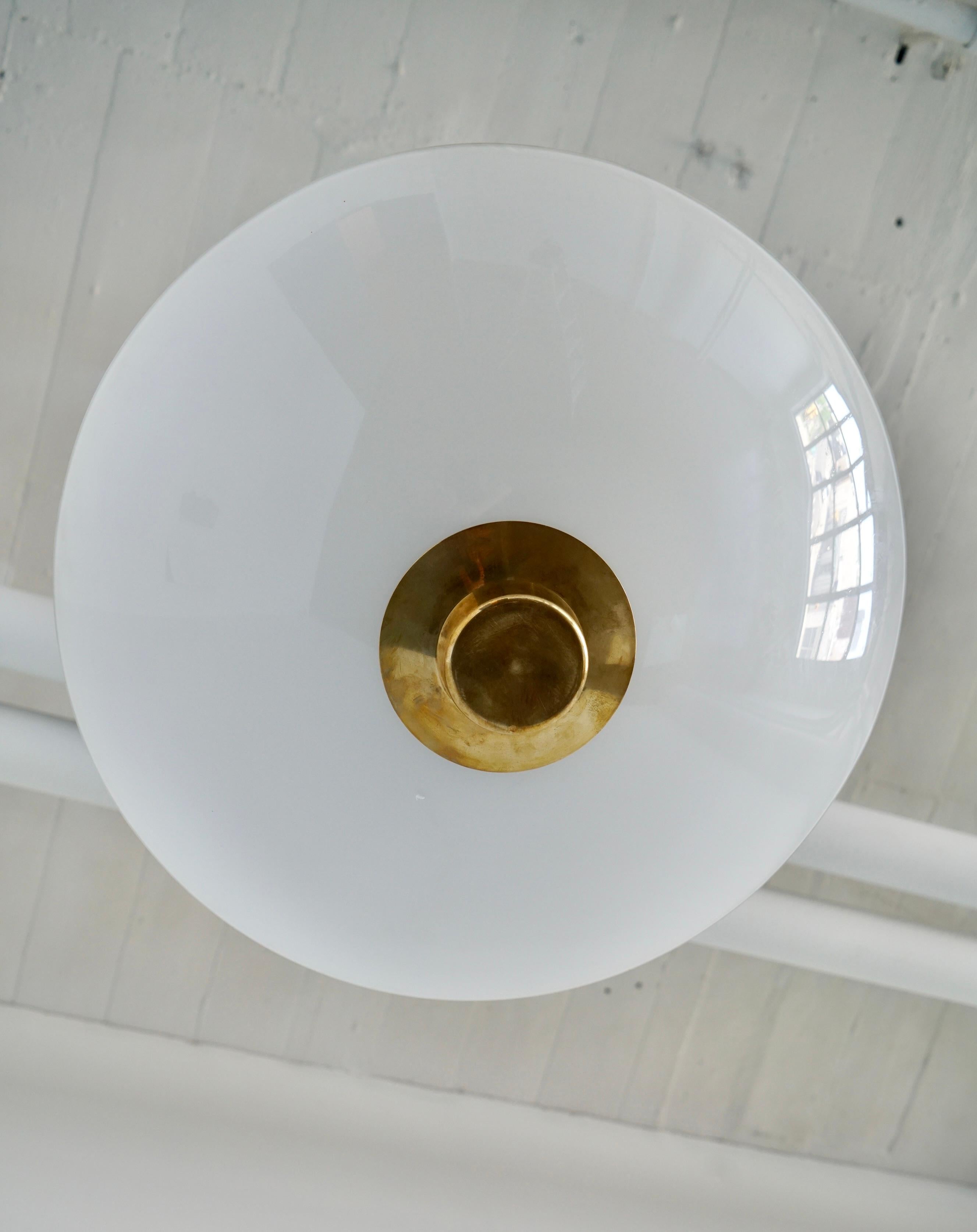 Brass Large ceiling light by Paavo Tynell For Sale