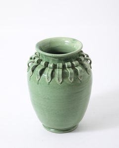 Large Celadon Ceramic Vase, USA 1920's