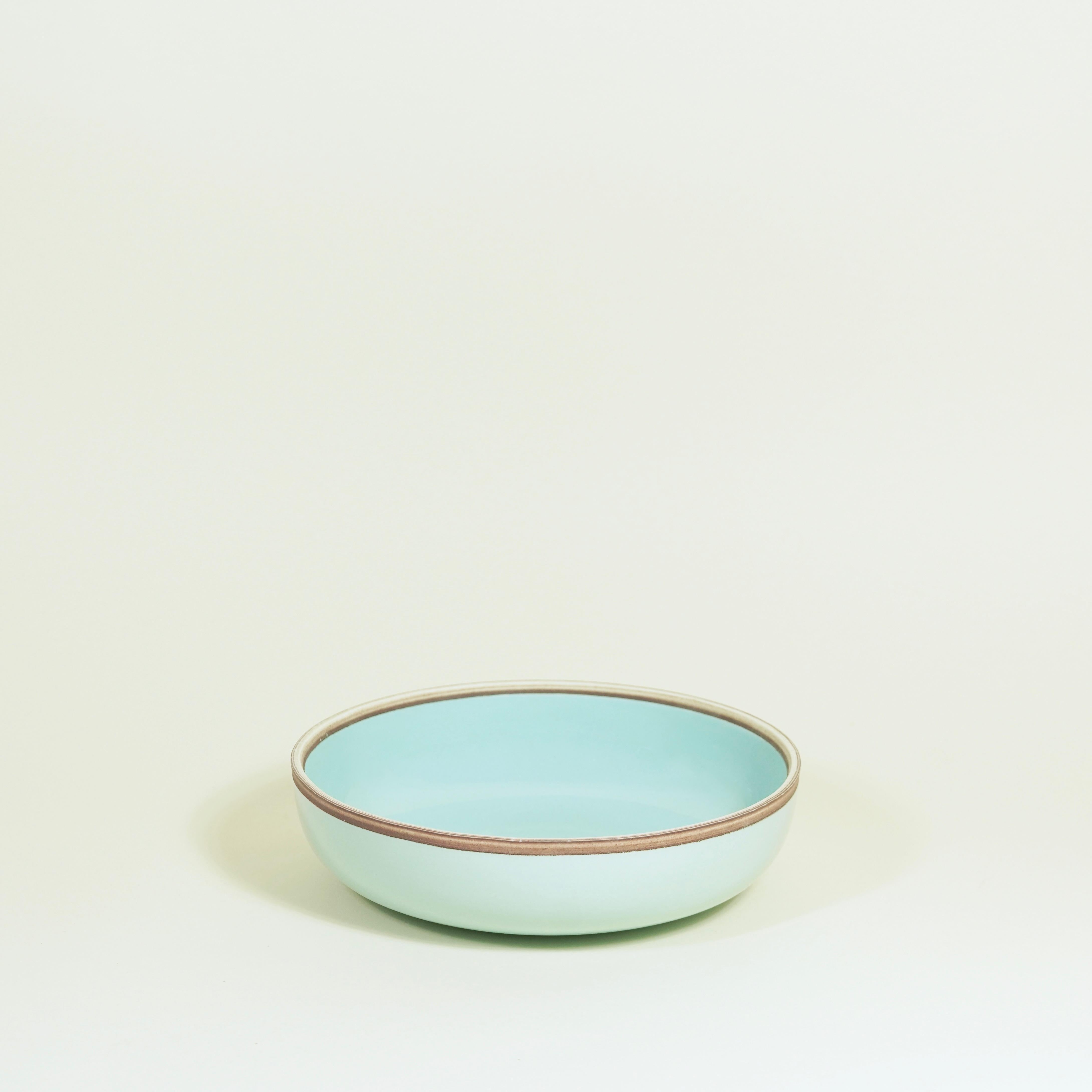 Molded Large Celadon Glazed Porcelain Hermit Bowl with Rustic Rim