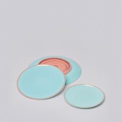 Large Celadon Glazed Porcelain Hermit Plate with Rustic Rim