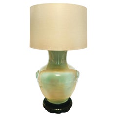 Large Celadon Green Ceramic Urn Table Lamp