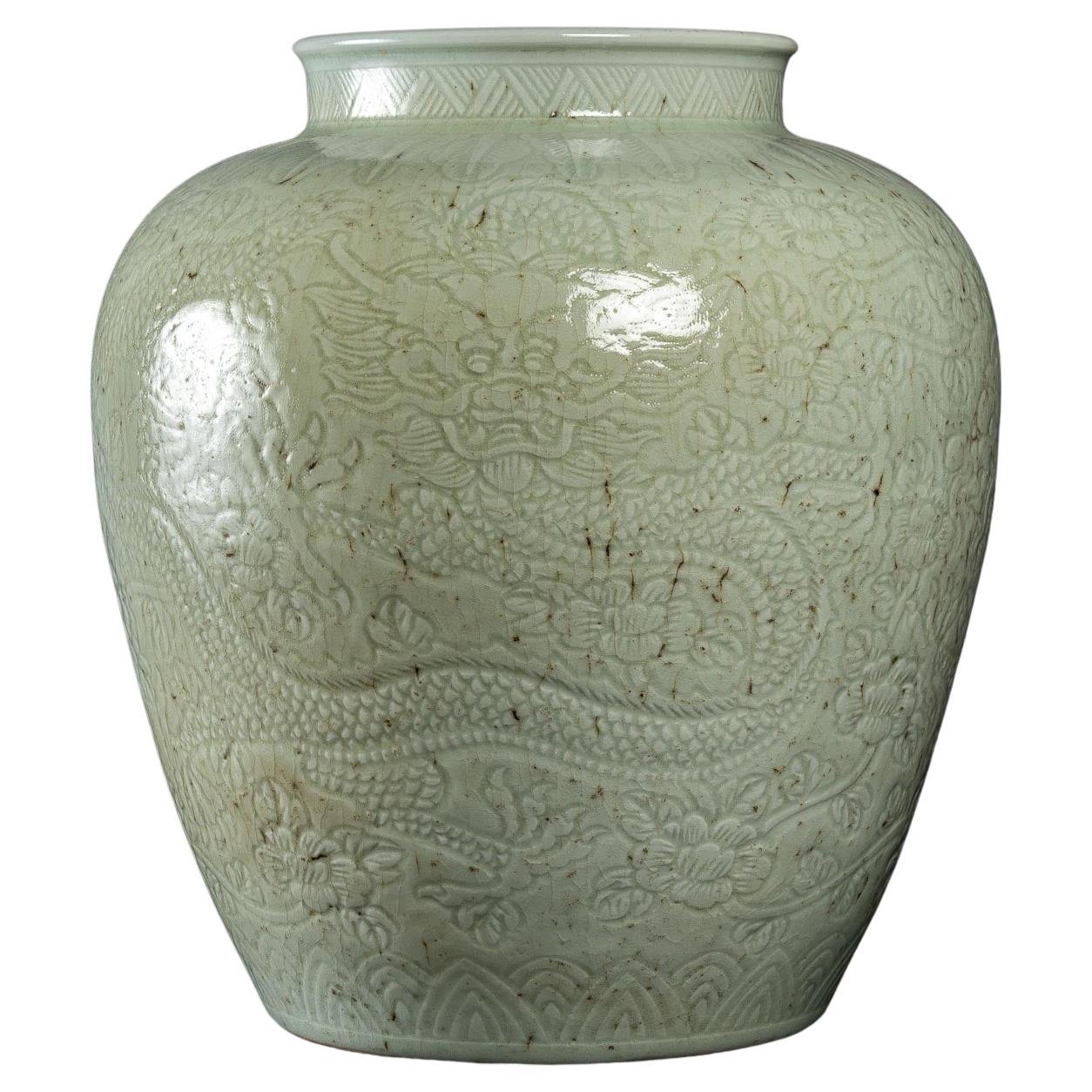Large Celadon Porcelain Vase