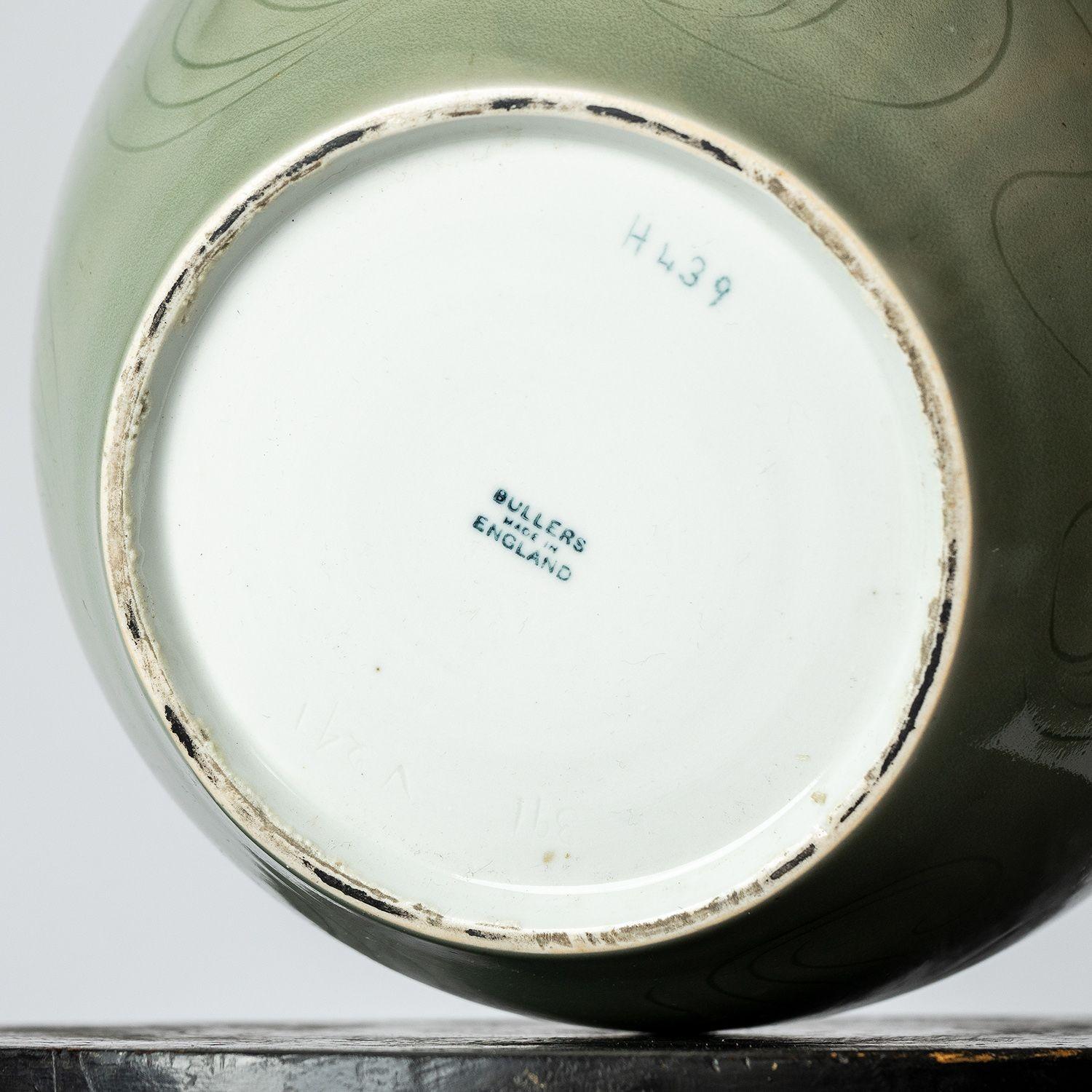 Large Vintage Celadon Vase by Agnete Hoy for Bullers Studio Pottery, c. 1940s 6