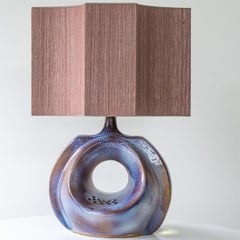 Large Celestial Ceramic Lamp Hole, Custom Pink Lampshade by R. Houben