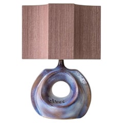 Large Celestial Ceramic Lamp Hole, Custom Pink Lampshade by R. Houben