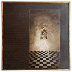 Large Celina Chirino Figurative Surrealist Oil Painting on Canvas, Argentina