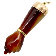 Large Celluloid Figa with 9K Gold Cap and 14K Gold Bail