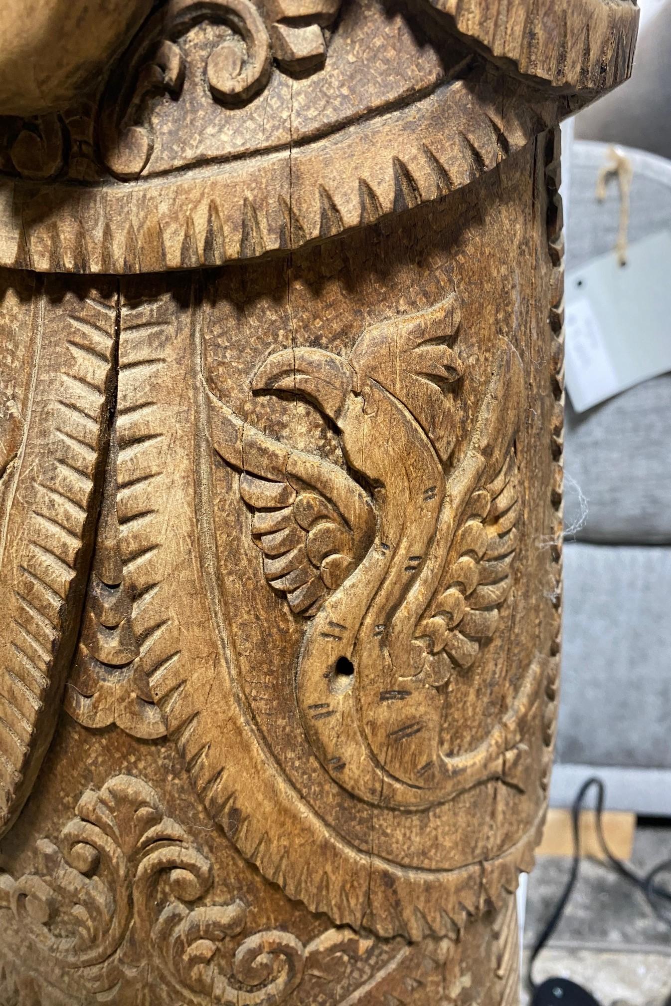 Large Celtic Norse Nordic Scandanavian Viking Wood Carved Folk Art Pagan Totem For Sale 5