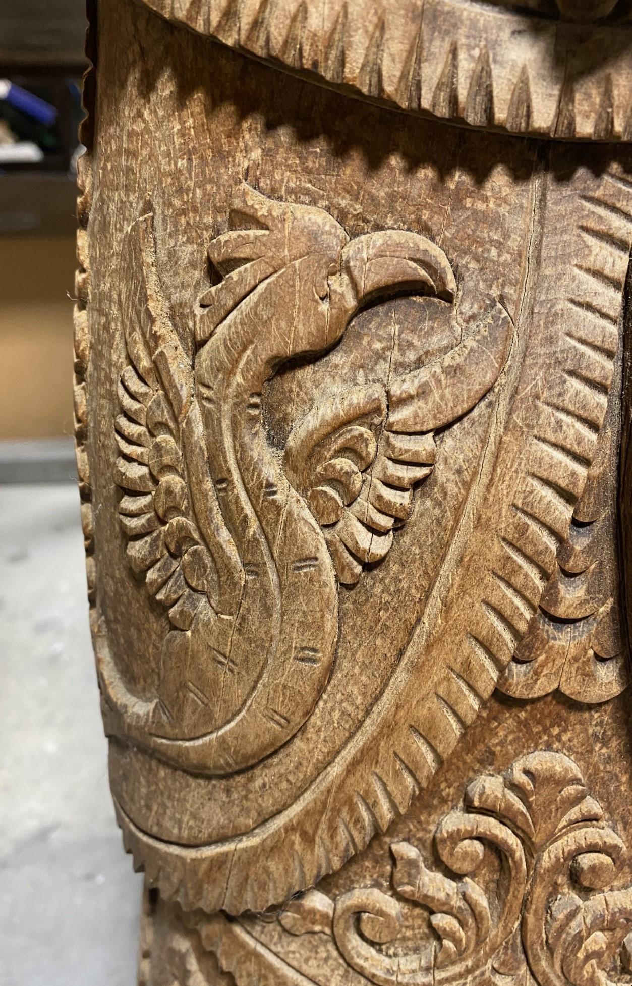 Large Celtic Norse Nordic Scandanavian Viking Wood Carved Folk Art Pagan Totem For Sale 6