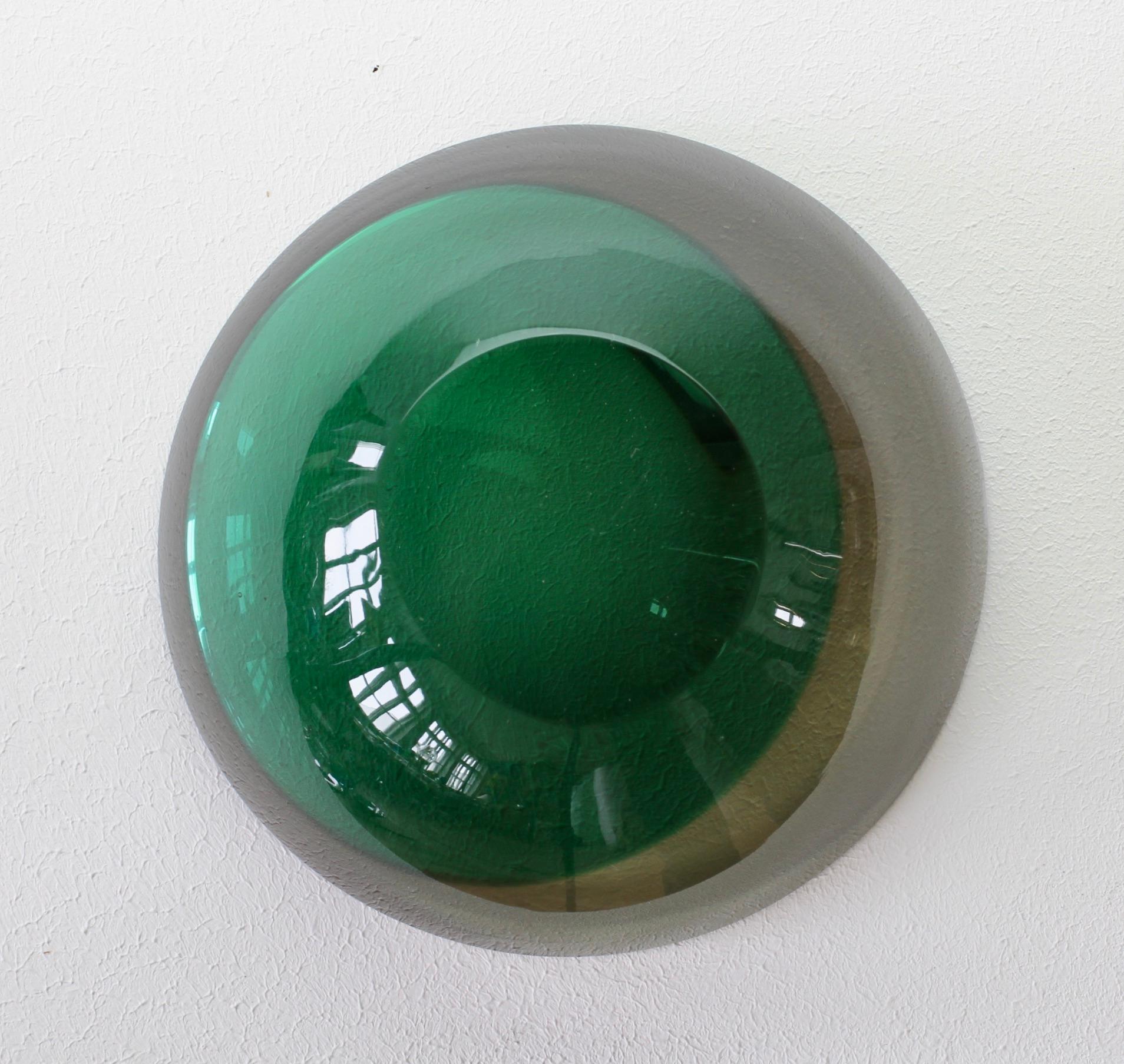 Große Cenedese Italienische Asymmetrische Smaragdgrüne Sommerso Murano Glas Schale im Angebot 13