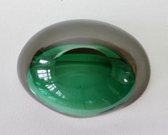 Large Cenedese Italian Asymmetric Green Sommerso Murano Glass Bowl Dish, Ashtray