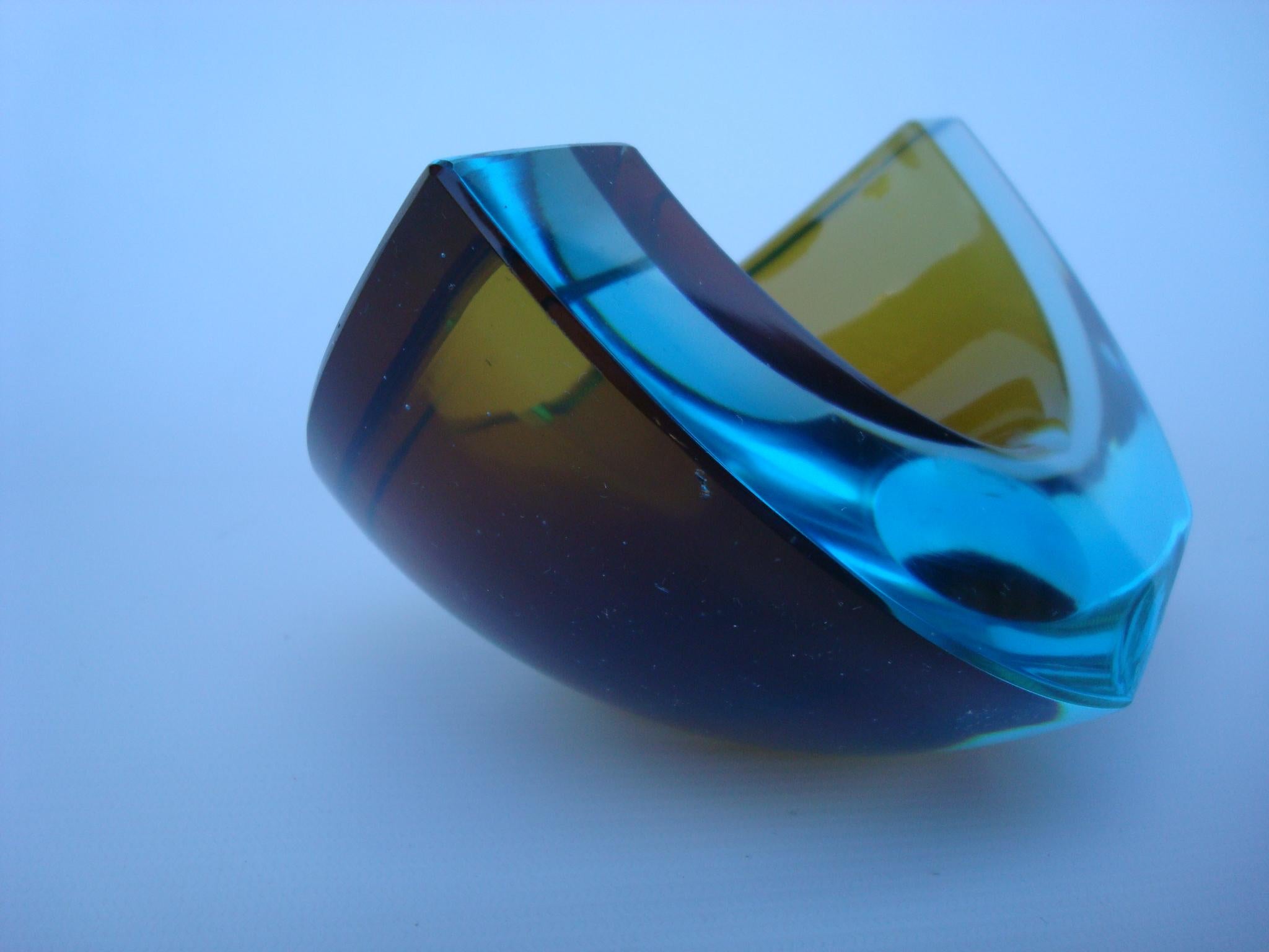 Large Cenedese Italian Sommerso Murano Glass Ashtray, Italy 1960´s For Sale 1