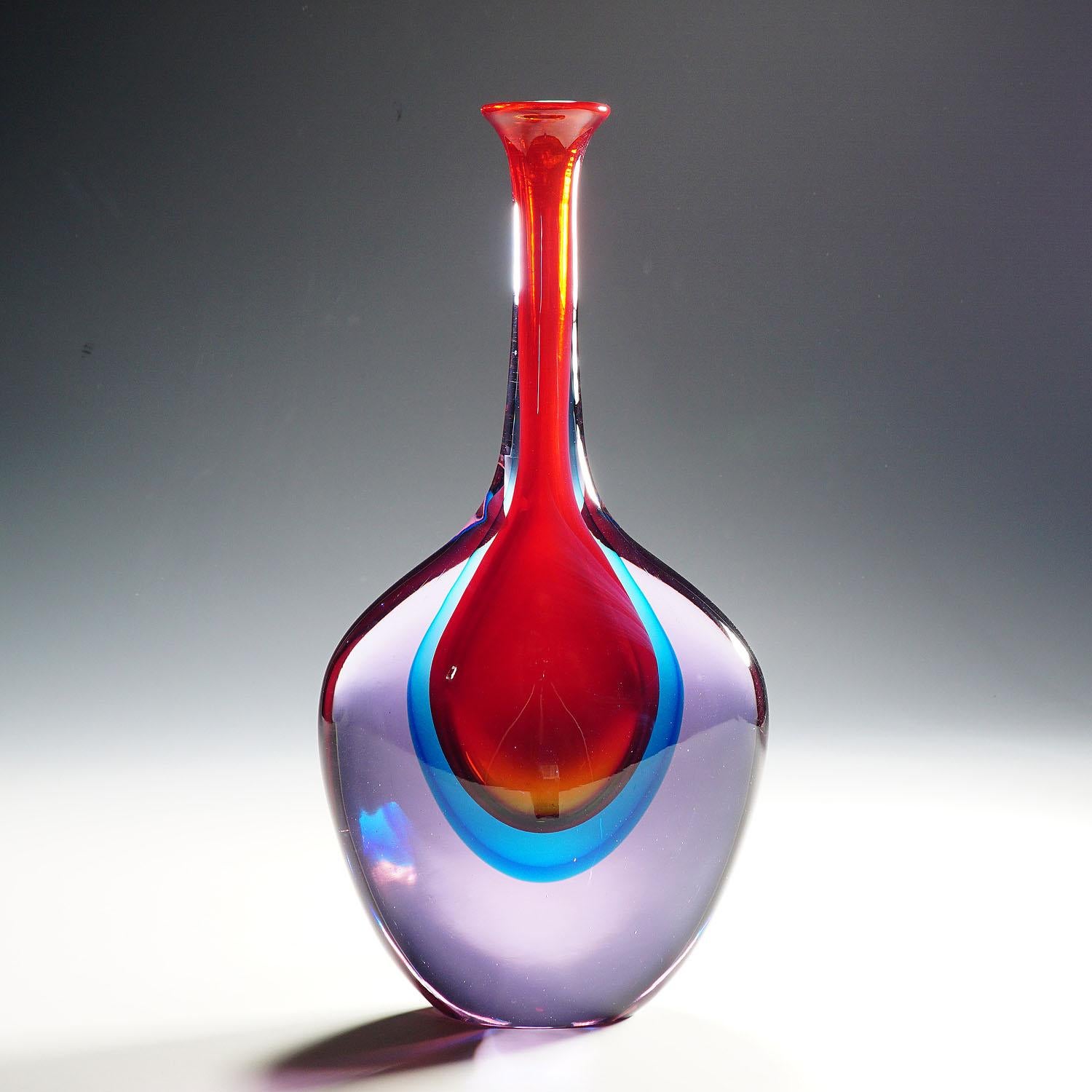 Mid-Century Modern Large Cenedese Sommerso Glas Vase designed by Antonio Da Ros