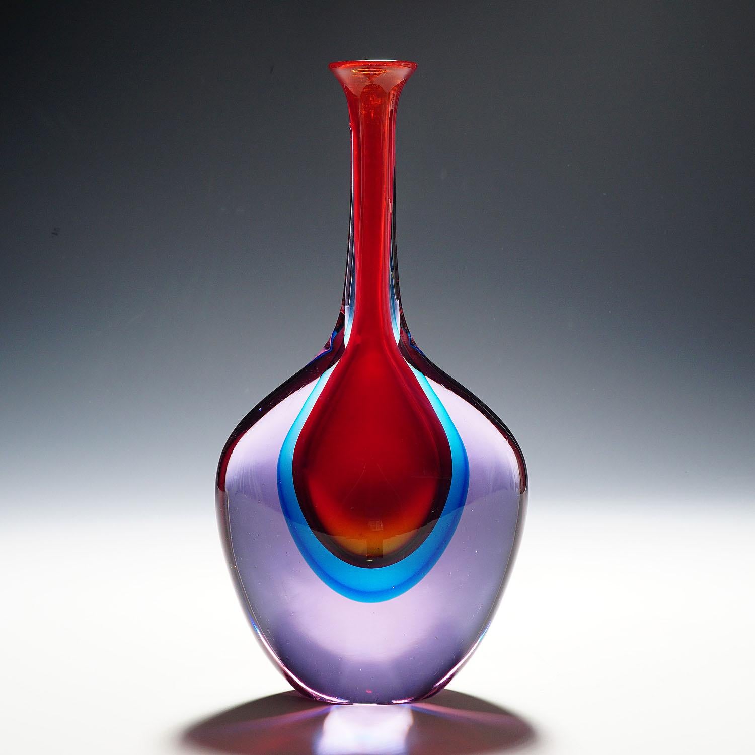 Italian Large Cenedese Sommerso Glas Vase designed by Antonio Da Ros
