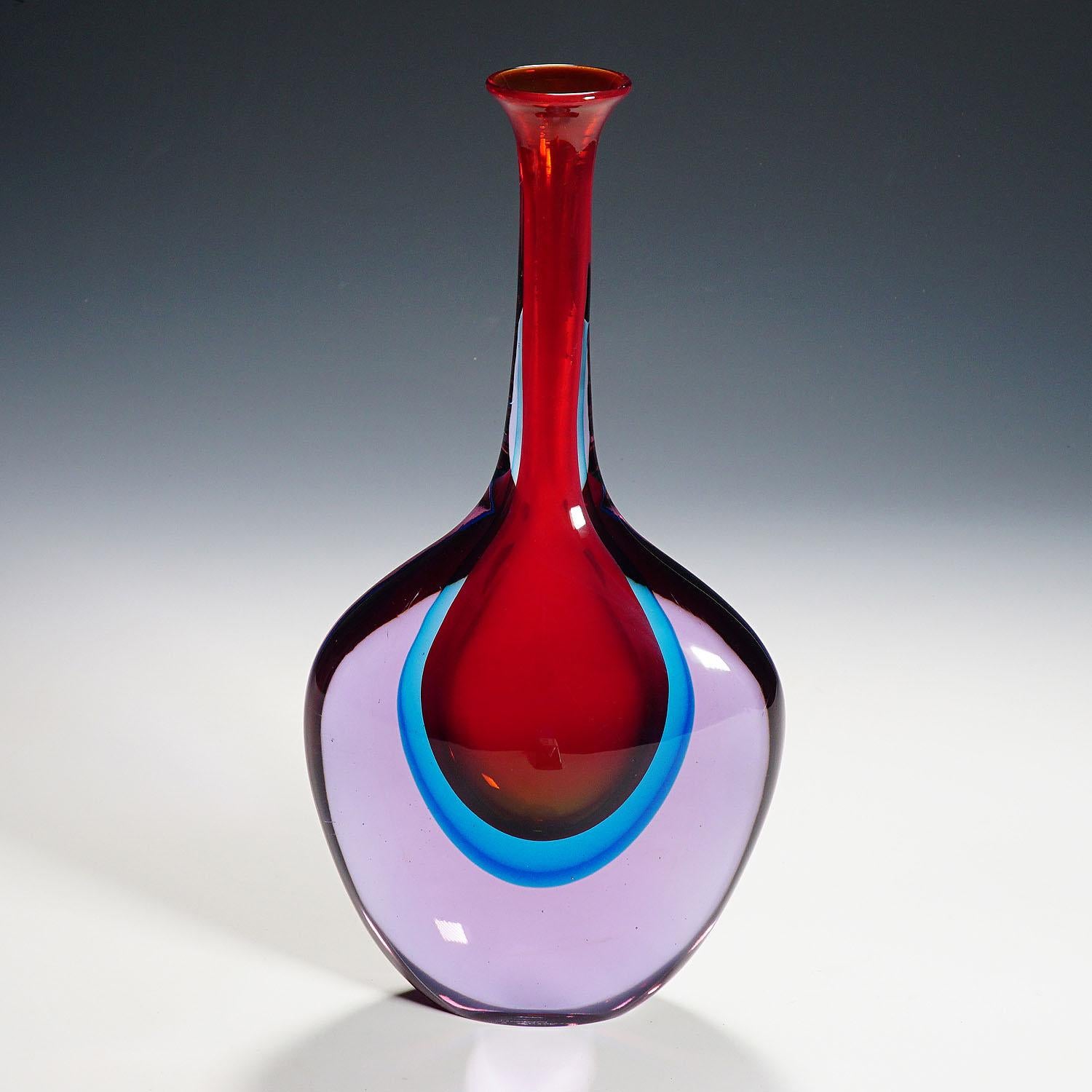 Large Cenedese Sommerso Glas Vase designed by Antonio Da Ros In Good Condition In Berghuelen, DE