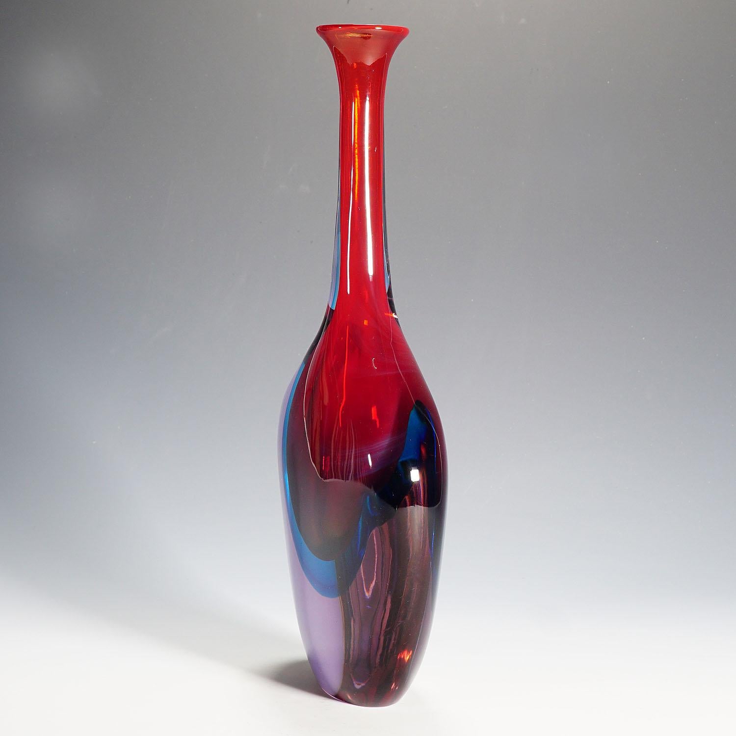 Large Cenedese Sommerso Glas Vase designed by Antonio Da Ros 1