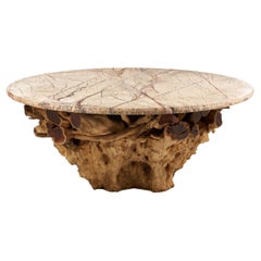 Grande table centrale "TRANCHE DE BOIS"