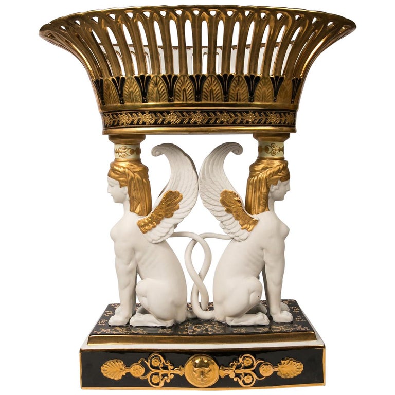 Egyptian Revival centerpiece attributed to Samson & Cie, first half of the 20th century, offered by Bardith