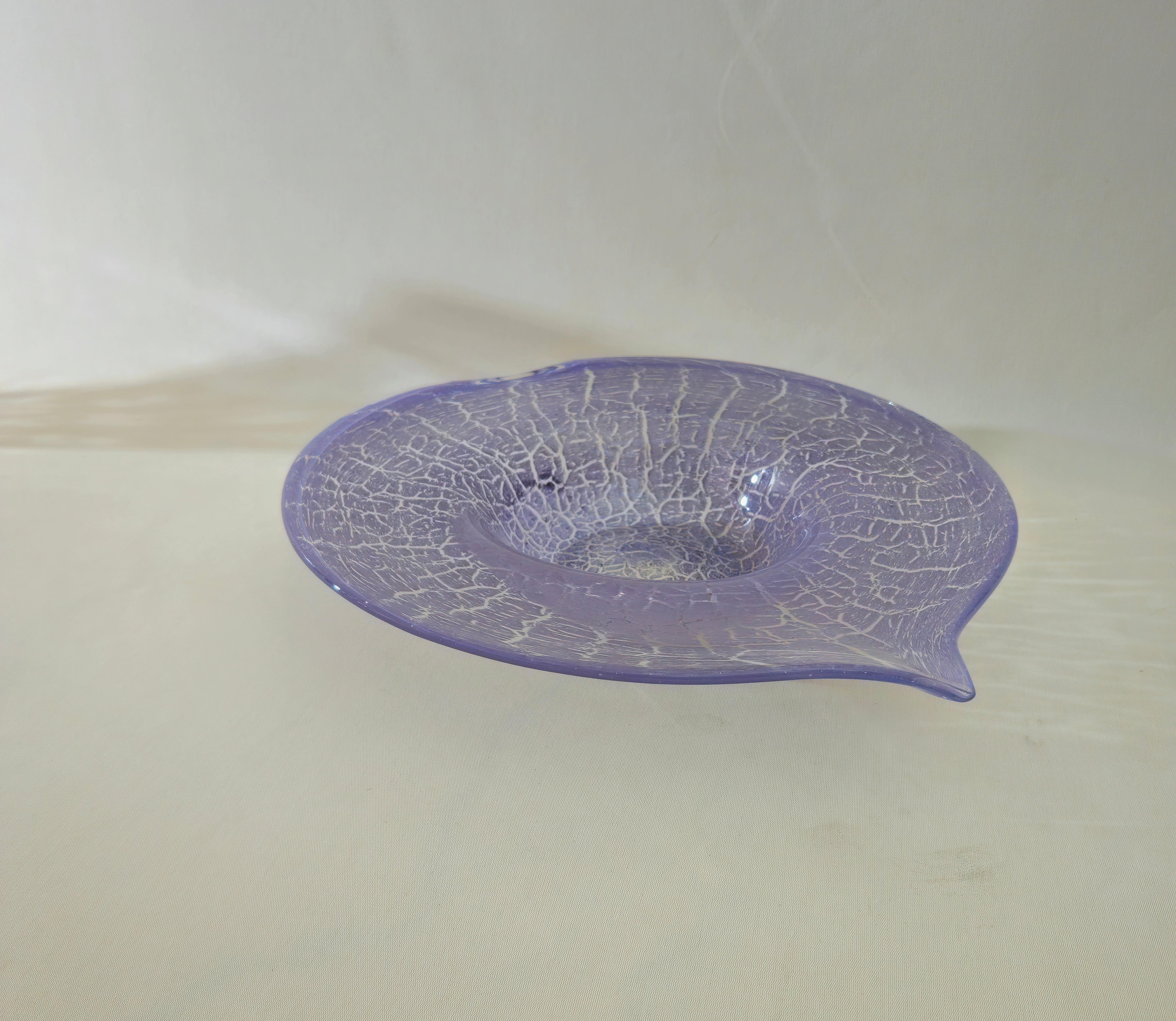 Large Centerpieces Murano Glass Violet Transparent Midcentury Italy 1970s For Sale 5