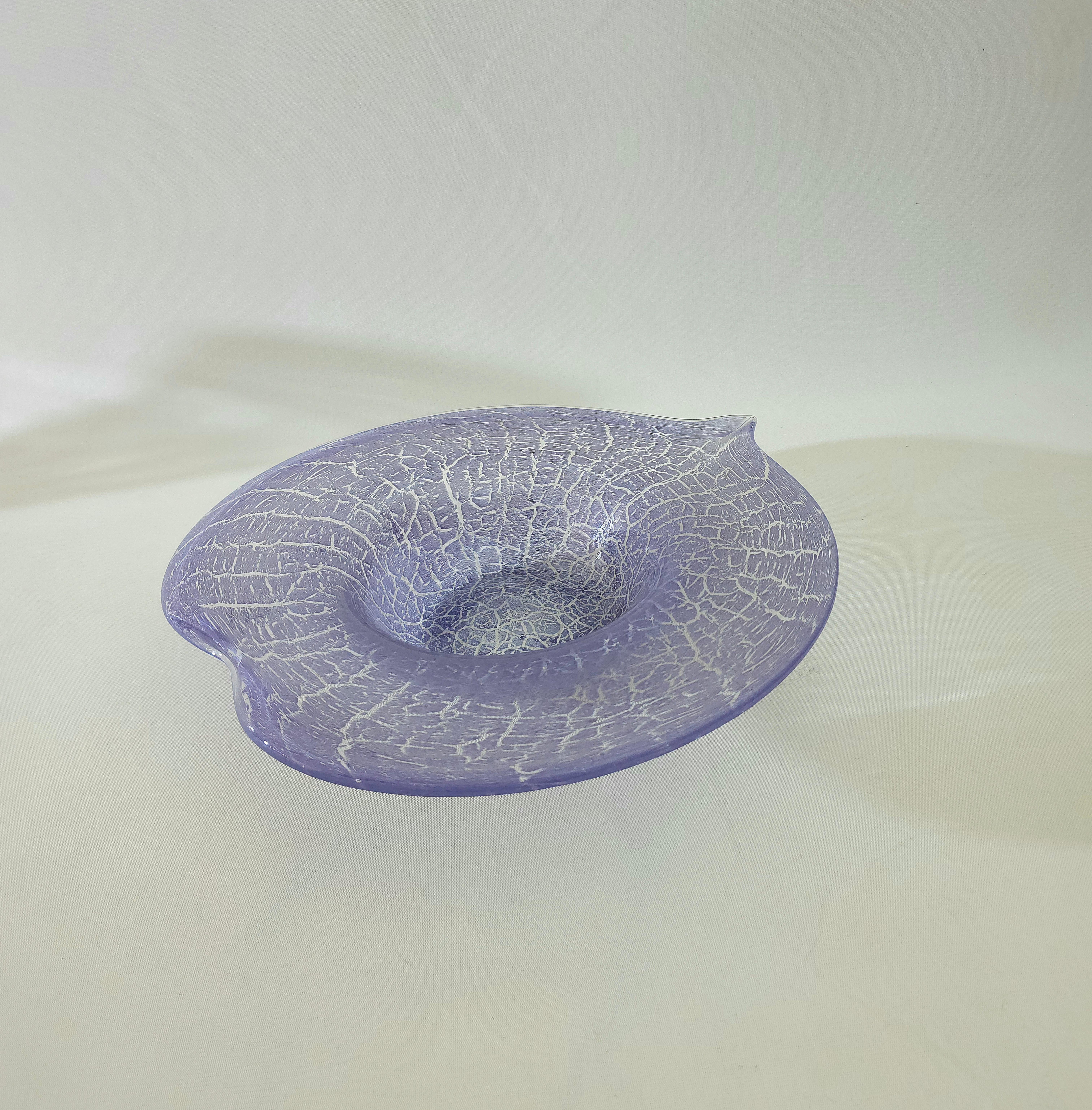 Large Centerpieces Murano Glass Violet Transparent Midcentury Modern Italy 1970s For Sale 7