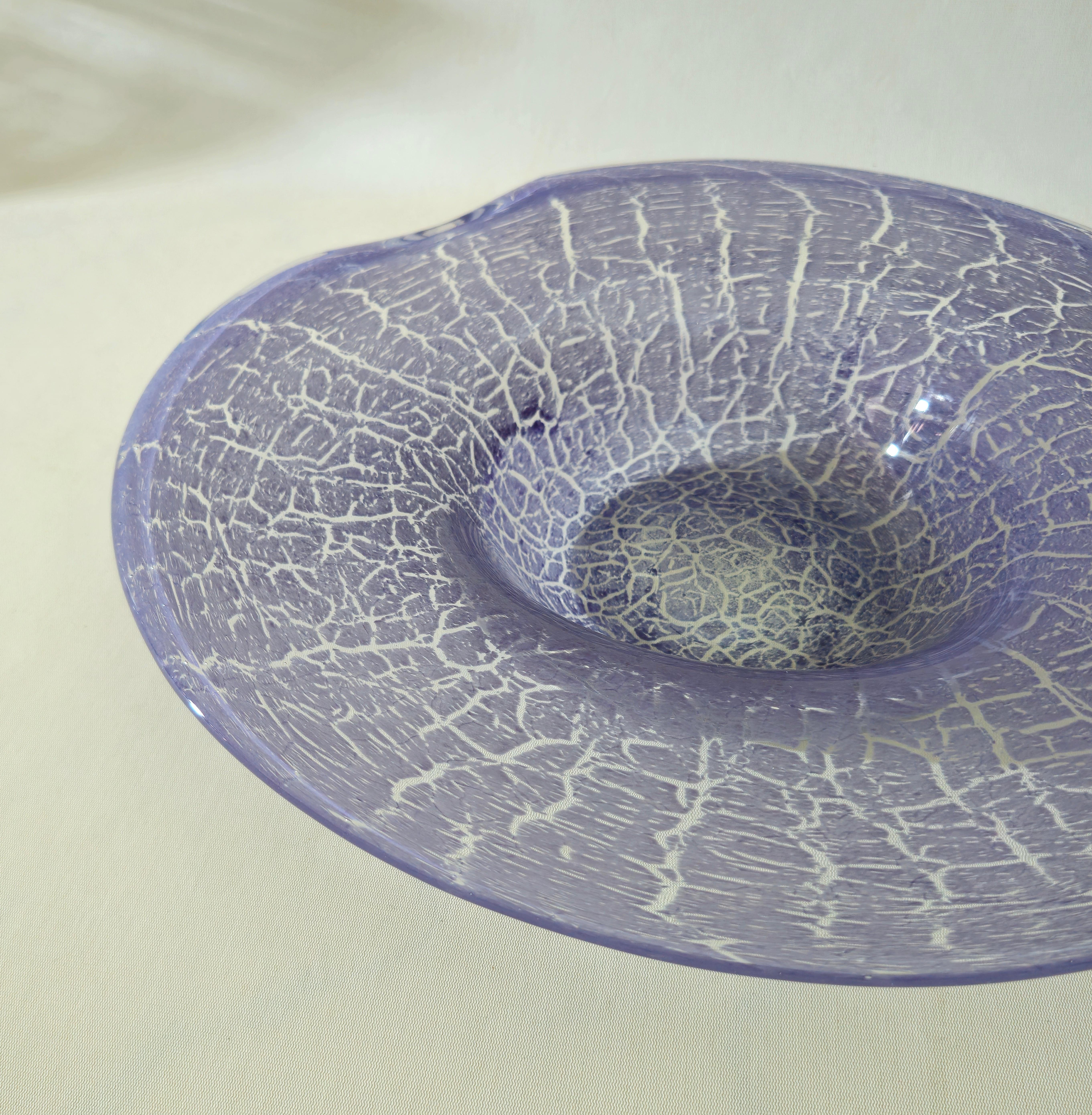 Large Centerpieces Murano Glass Violet Transparent Midcentury Modern Italy 1970s In Excellent Condition For Sale In Palermo, IT