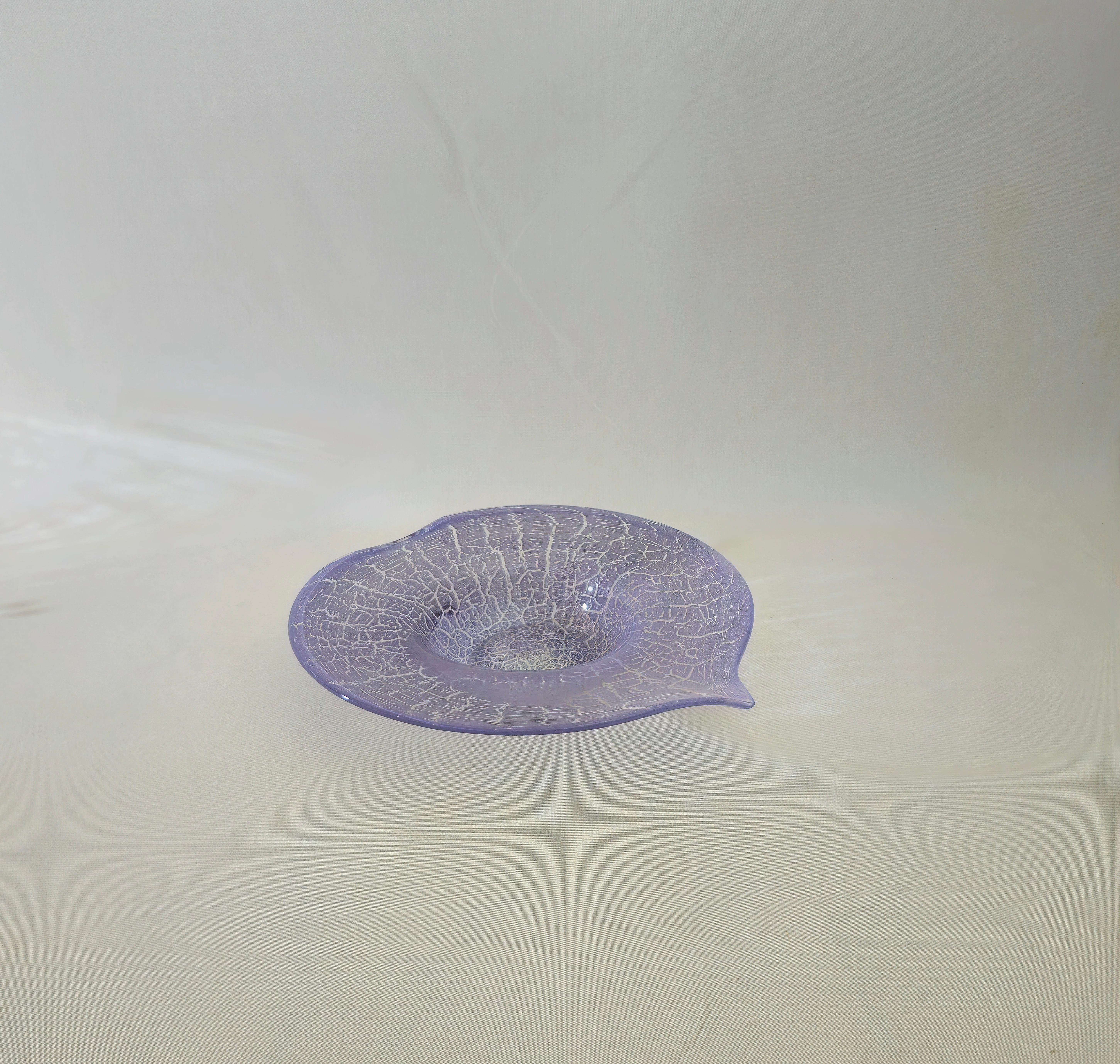 Large Centerpieces Murano Glass Violet Transparent Midcentury Modern Italy 1970s For Sale 1