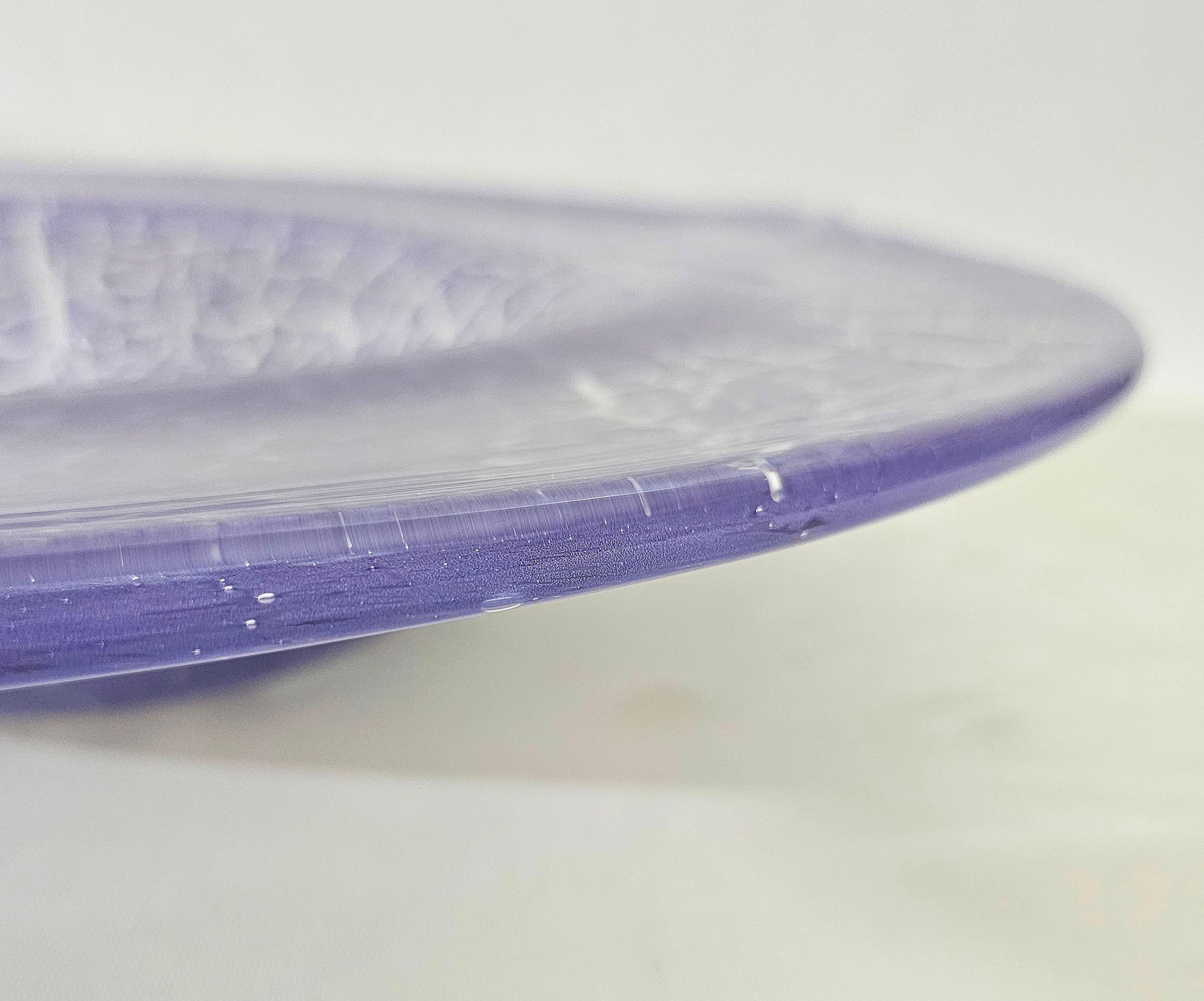 Large Centerpieces Murano Glass Violet Transparent Midcentury Modern Italy 1970s For Sale 2