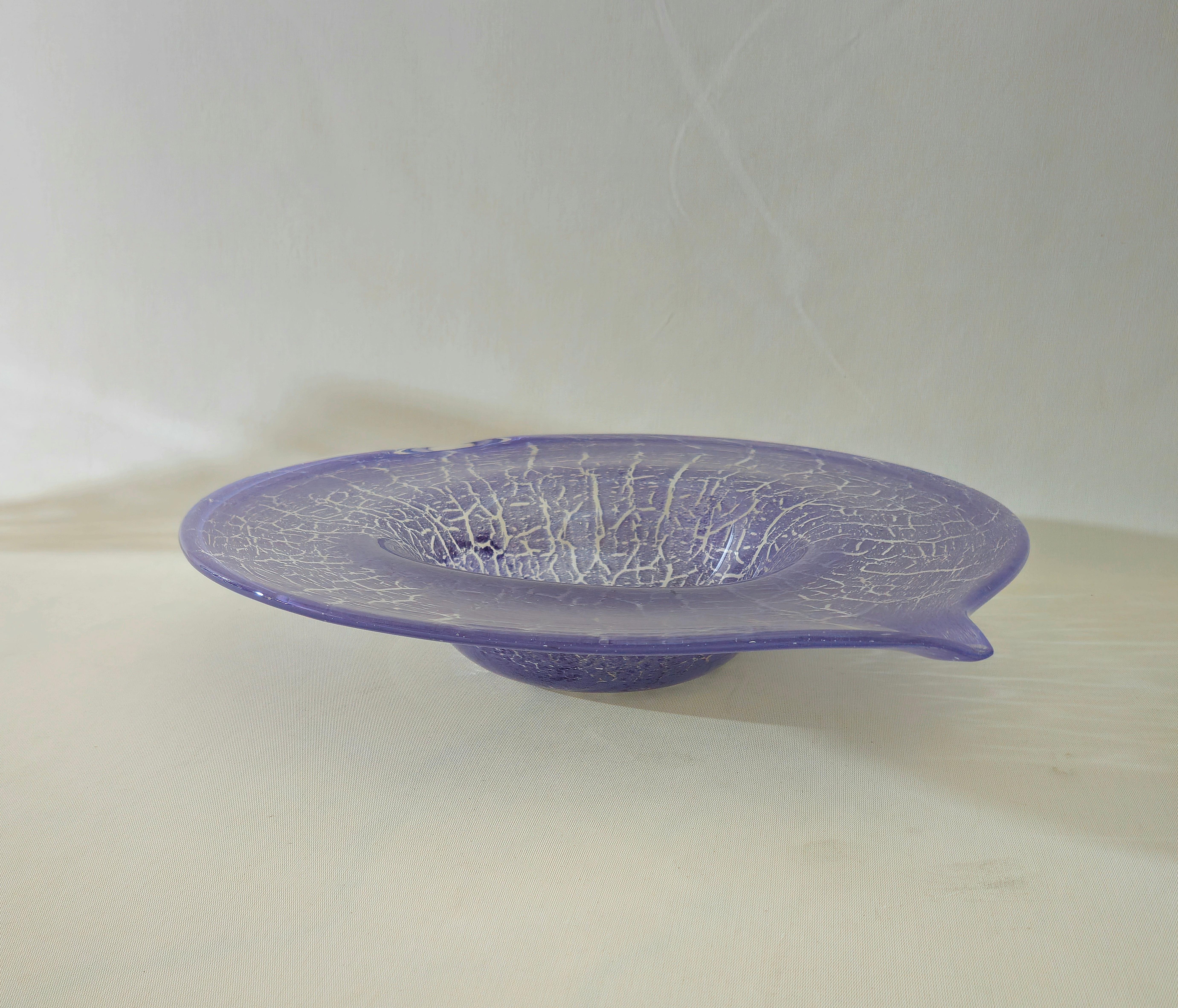 Large Centerpieces Murano Glass Violet Transparent Midcentury Modern Italy 1970s For Sale 3